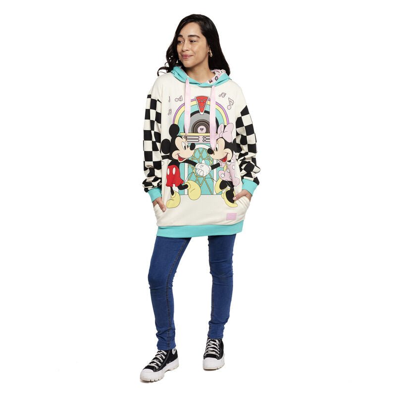 Loungefly x Disney Mickey and Minnie Date Night Diner Unisex Hoodie - GeekCore