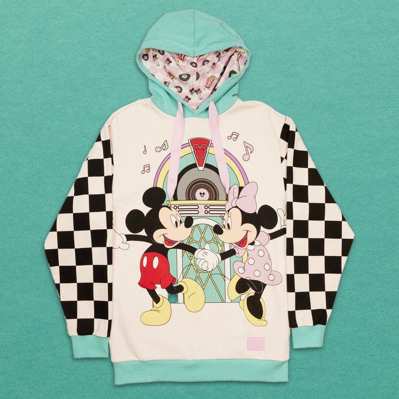 Loungefly x Disney Mickey and Minnie Date Night Diner Unisex Hoodie - GeekCore