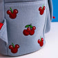 Loungefly x Disney Mickey and Minnie Denim Cherries Canvas Mini Backpack - GeekCore