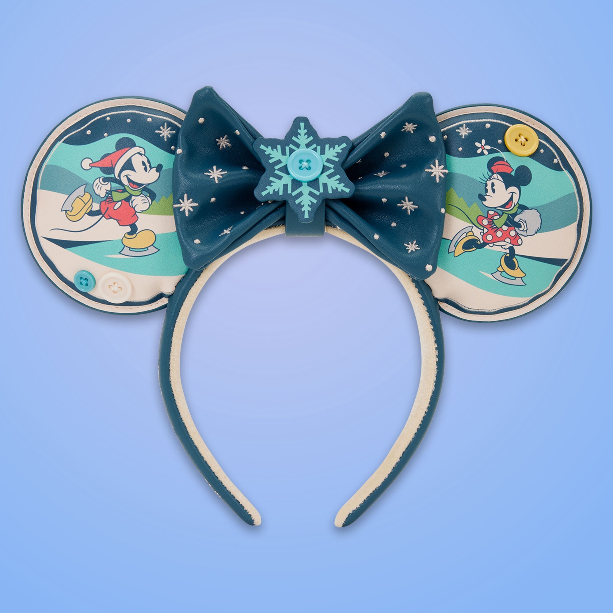 Loungefly x Disney Mickey and Minnie Holiday Ear Headband - GeekCore