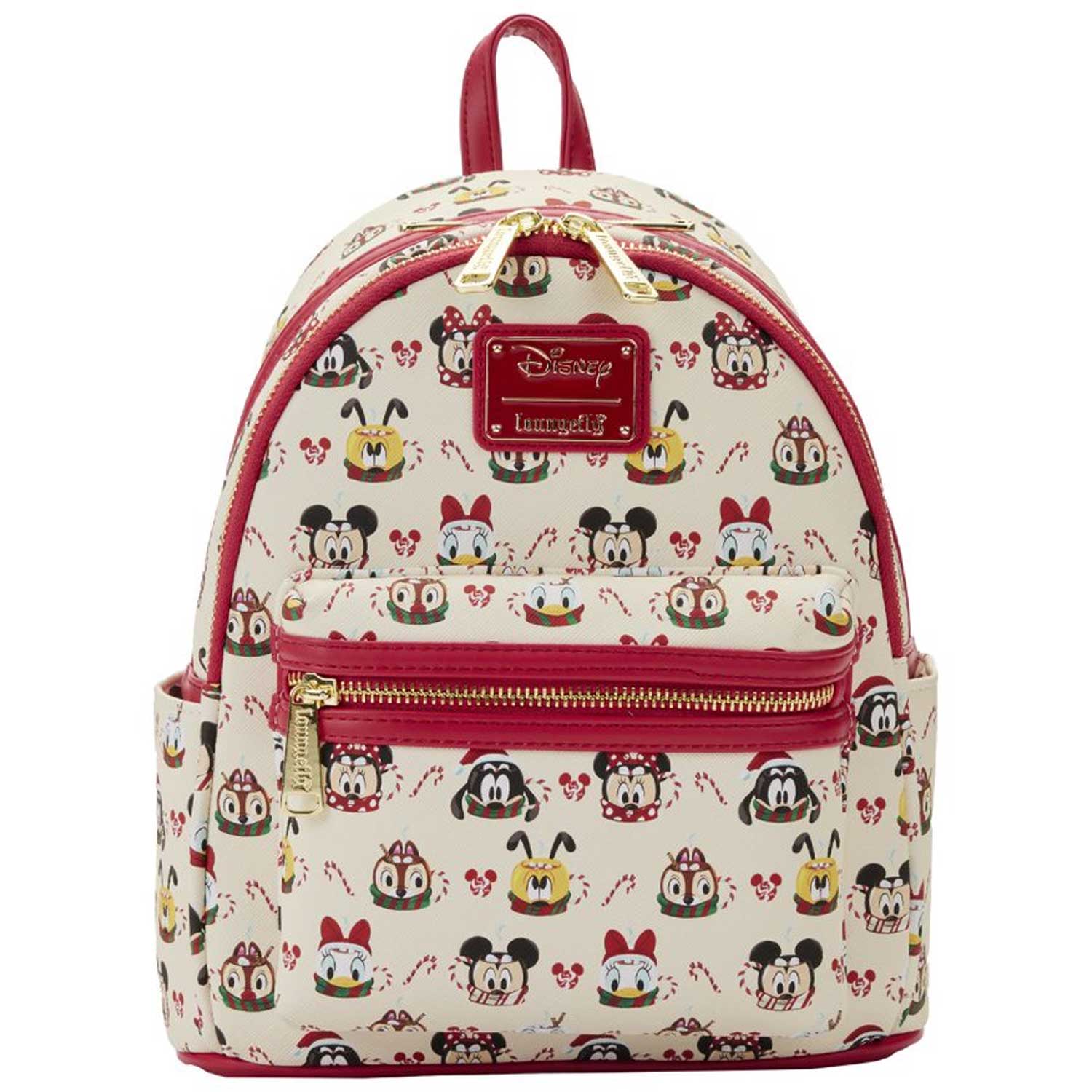 Loungefly x Disney Mickey and Minnie Hot Cocoa AOP Mini Backpack with Headband Combo - GeekCore