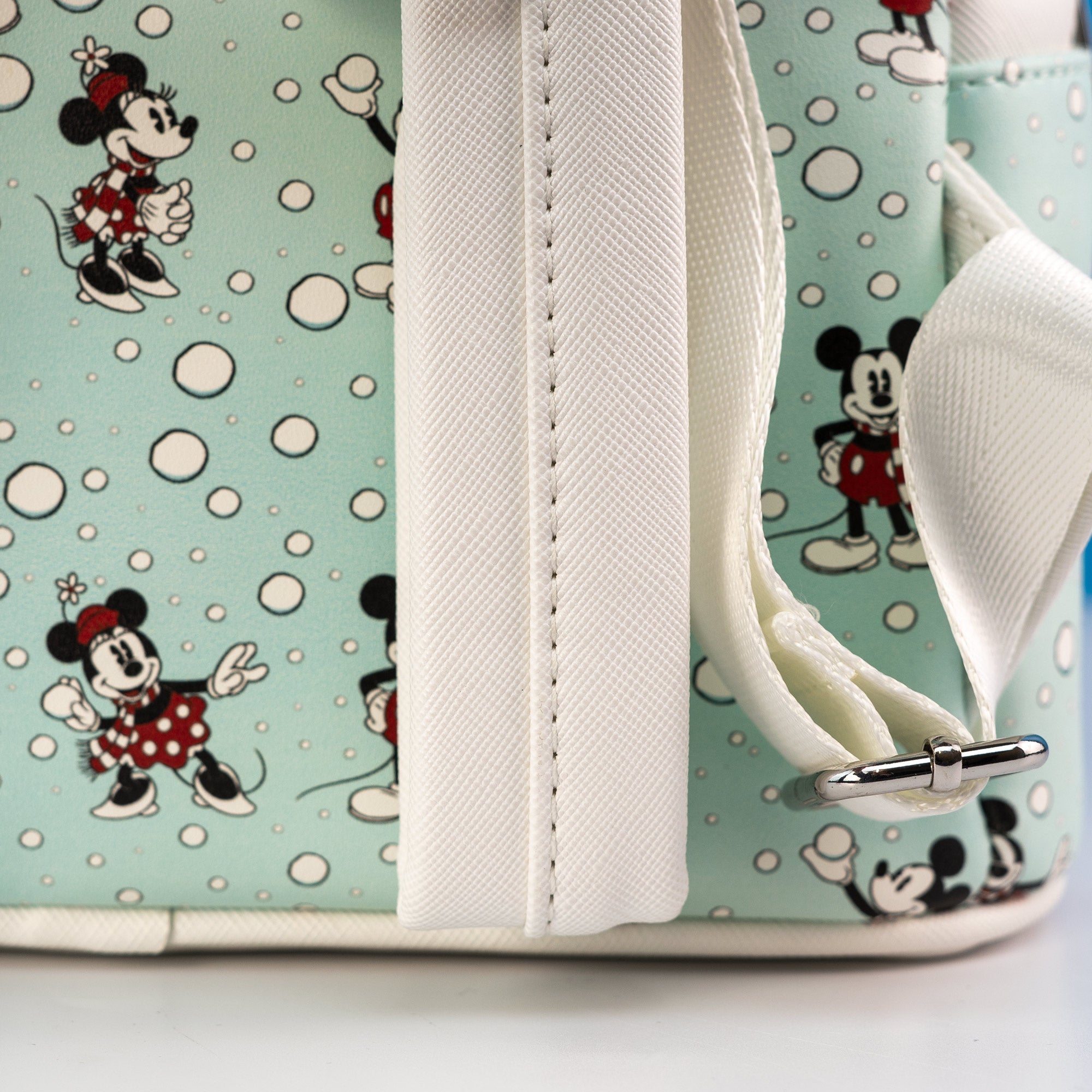 Loungefly x Disney Mickey and Minnie Mouse Snowball AOP Mini Backpack - GeekCore