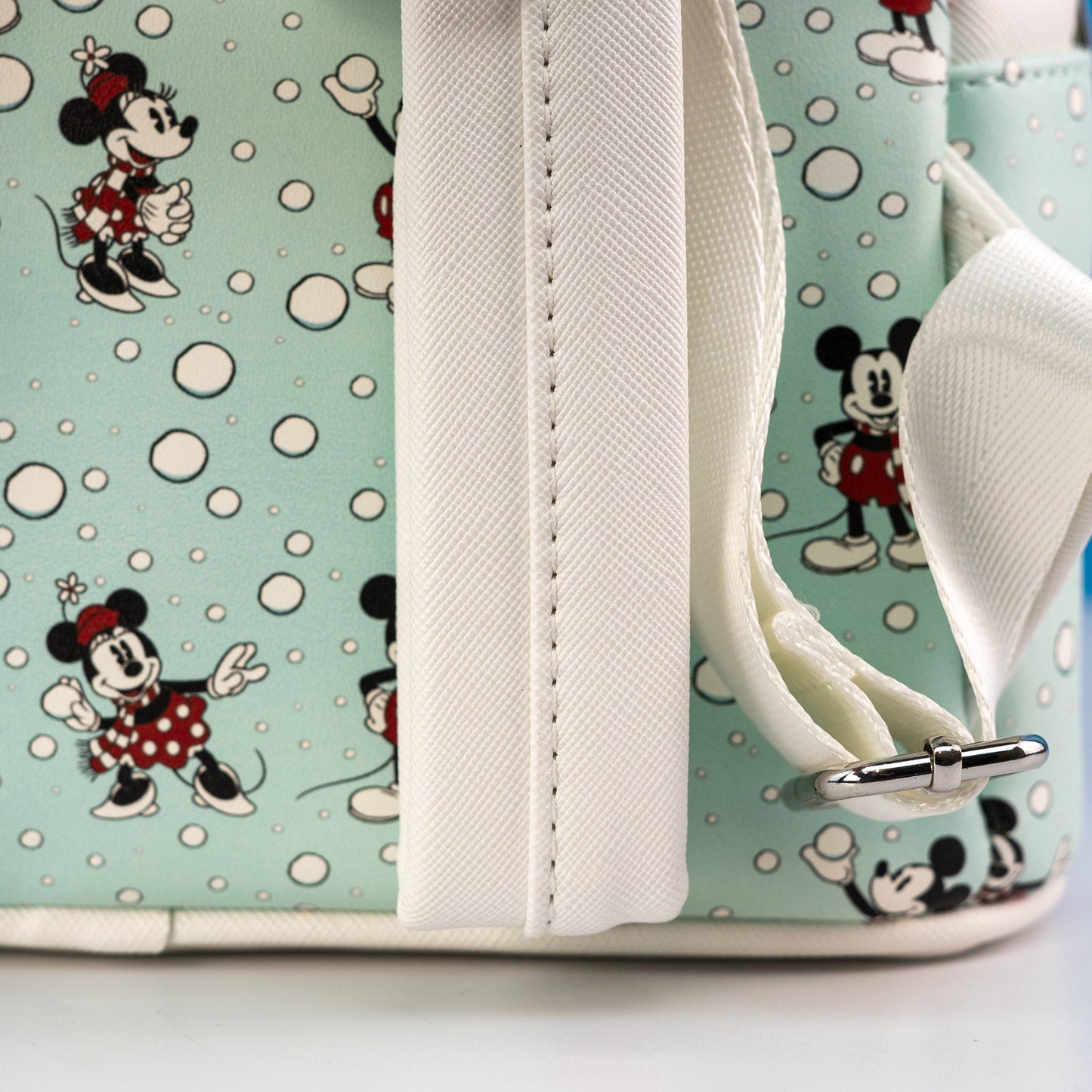 Loungefly x Disney Mickey and Minnie Mouse Snowball AOP Mini Backpack - GeekCore