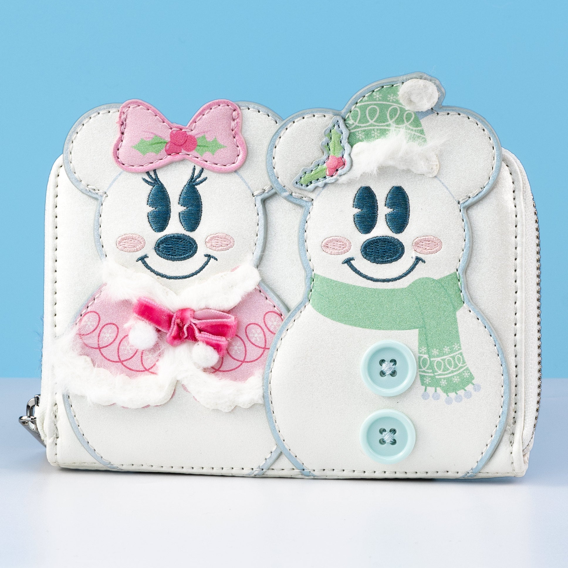 Loungefly x Disney Mickey and Minnie Pastel Snowman Wallet - GeekCore