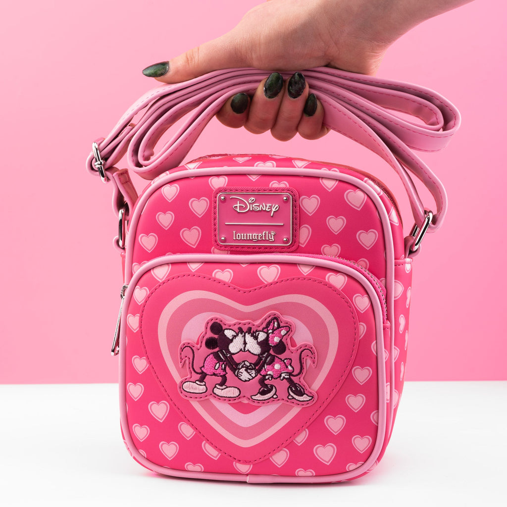Loungefly x Disney Mickey and Minnie Pink Valentines Crossbody - GeekCore