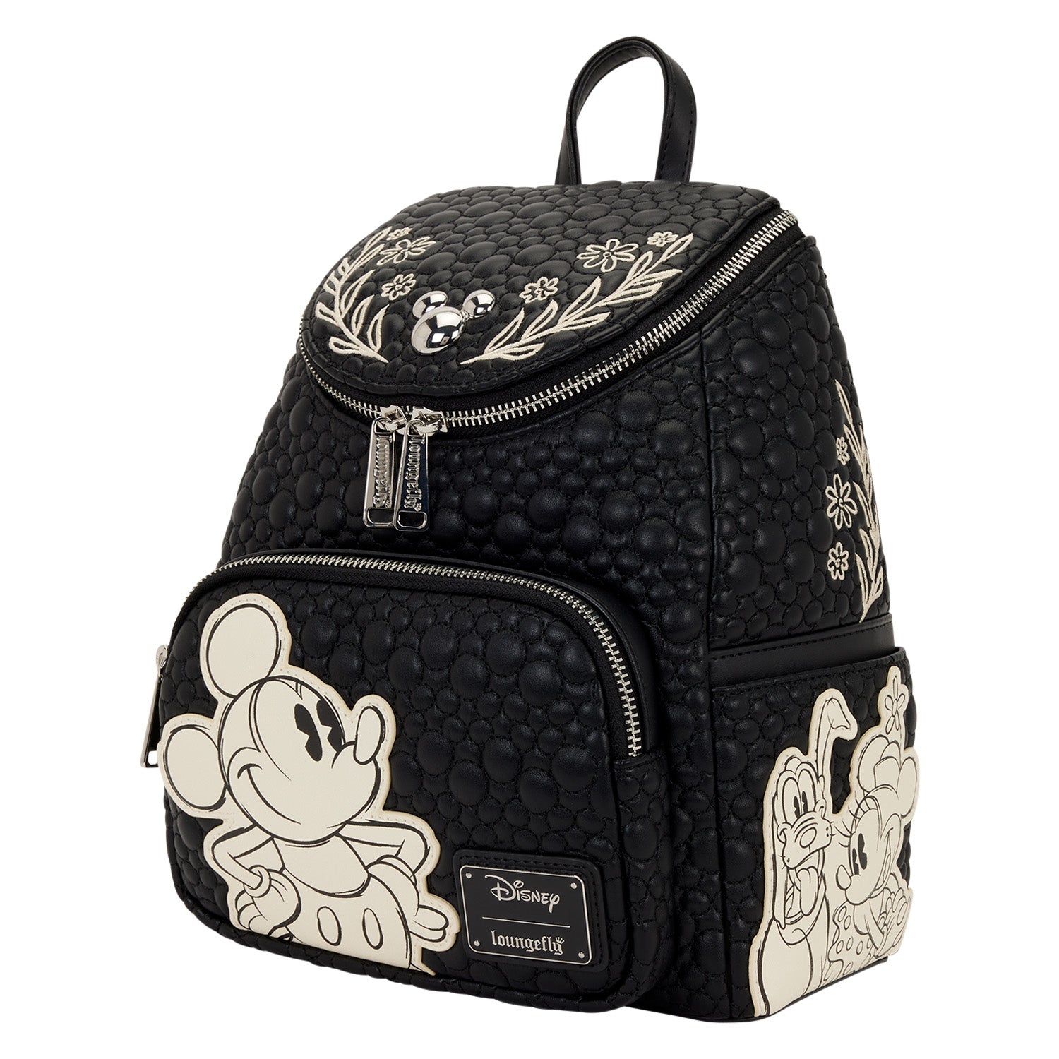 Loungefly x Disney Mickey & Friends Quilted Floral Mini Backpack - GeekCore