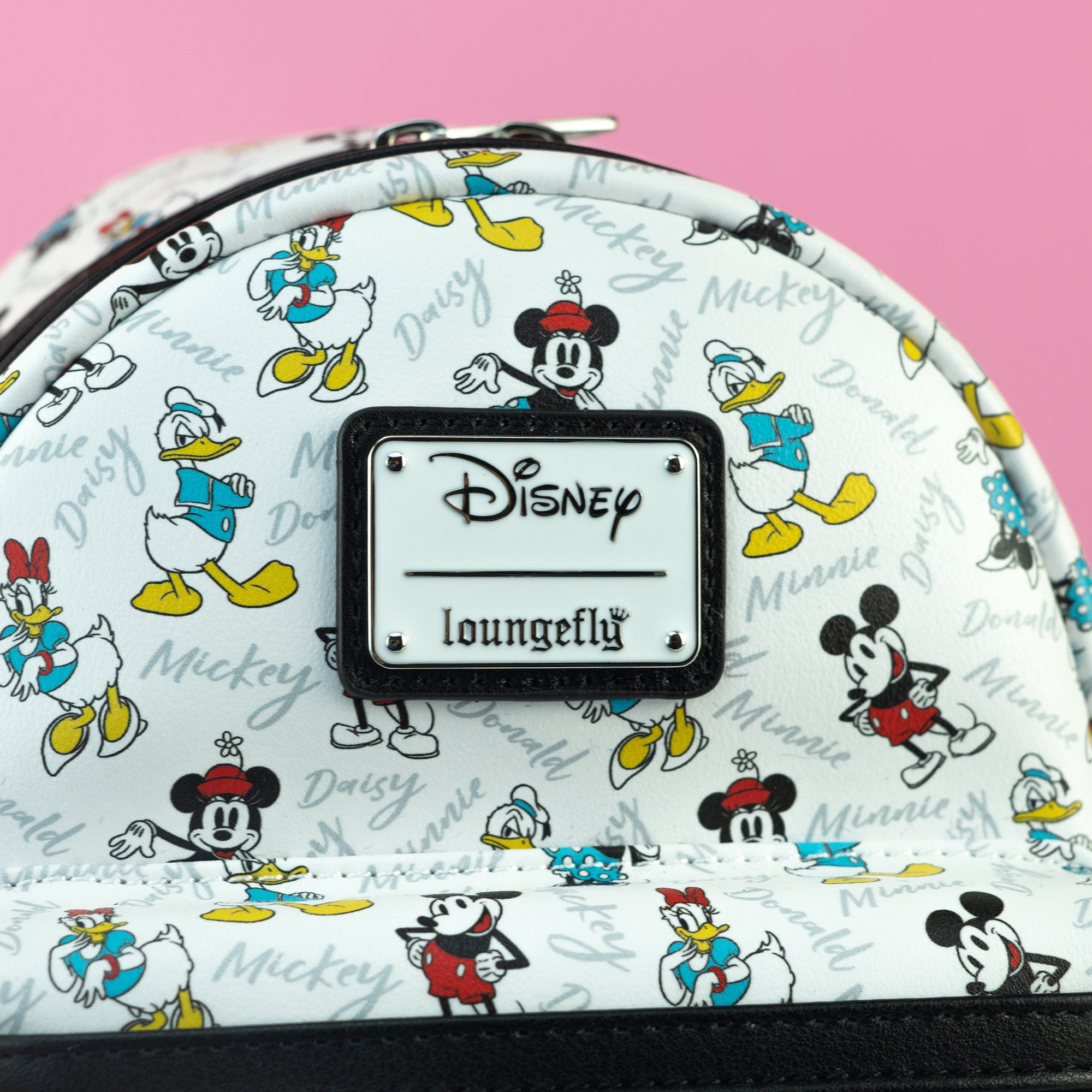 Loungefly x Disney Mickey, Minnie, Donald and Daisy AOP Mini Backpack - GeekCore