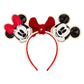 Loungefly x Disney Mickey & Minnie Knit Bow Holiday Ear Headband - GeekCore