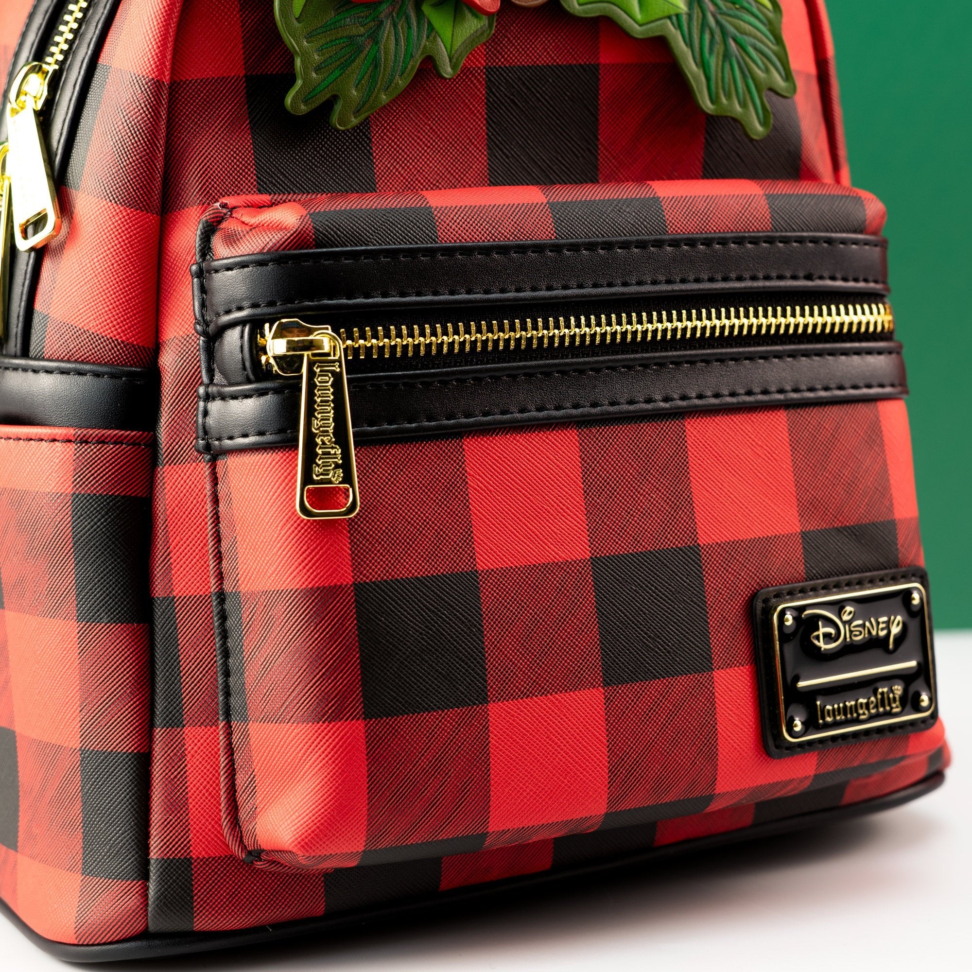 Loungefly x Disney Mickey Mouse Christmas Mistletoe Plaid Mini Backpack - GeekCore