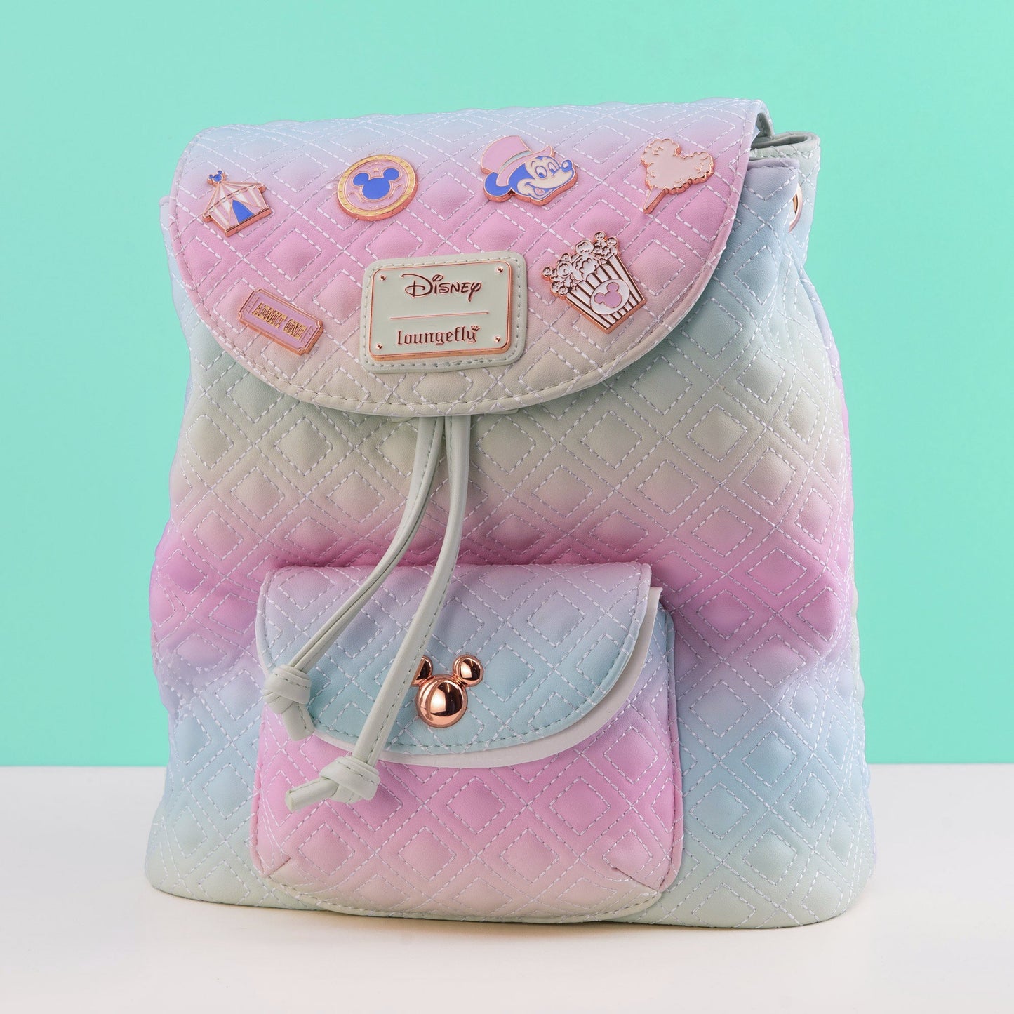 Loungefly x Disney Mickey Mouse Fairground Quilted Ombre Mini Backpack - GeekCore