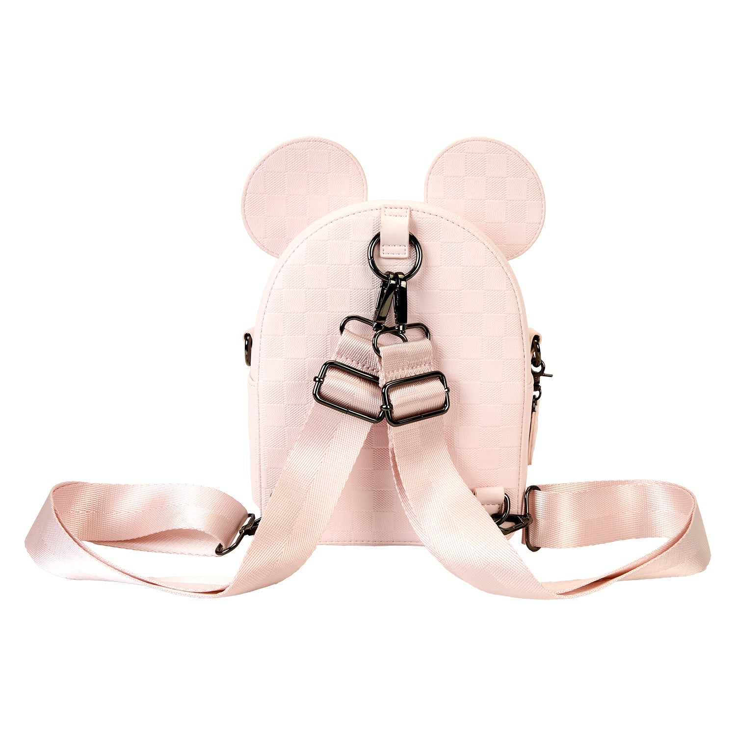 Loungefly x Disney Minnie Ear Pink Damier Convertible Crossbody - GeekCore