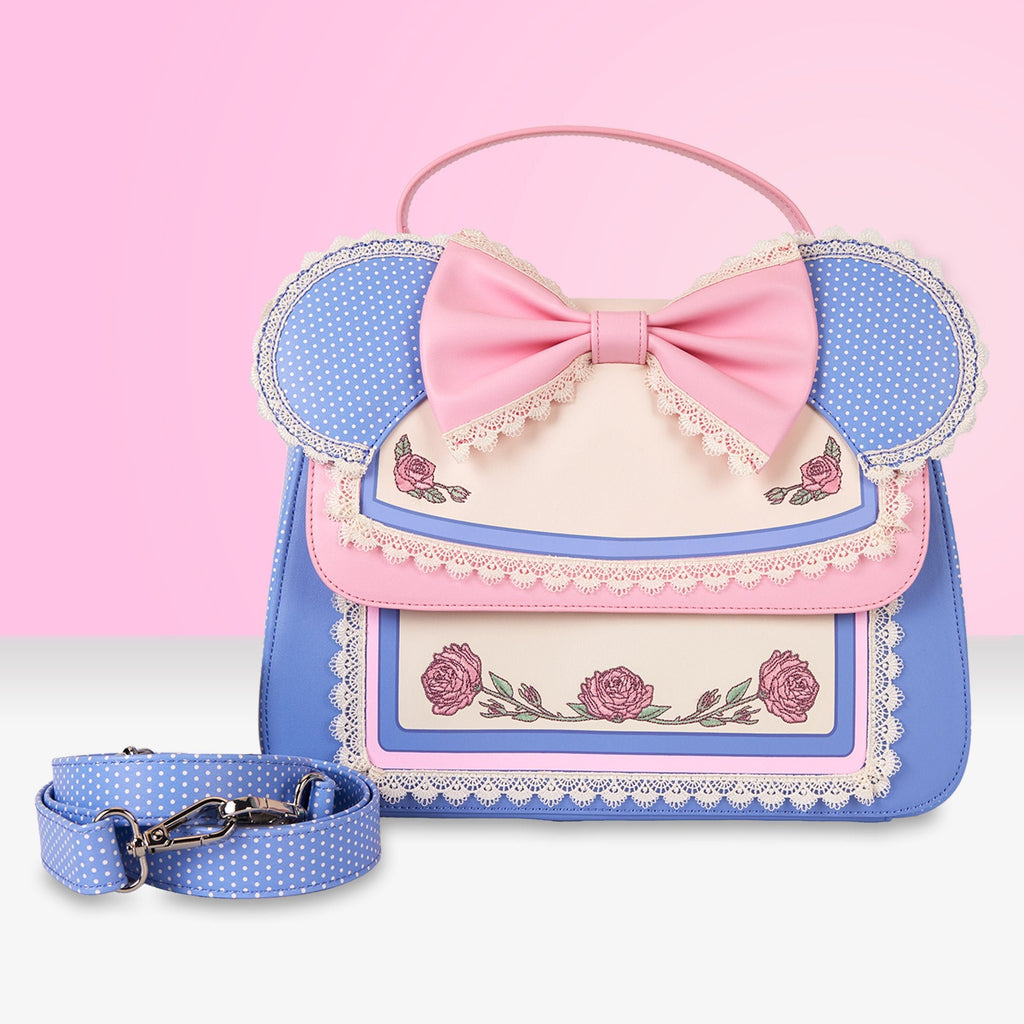 Loungefly x Disney Minnie Floral and Lace Ears Crossbody Bag - GeekCore