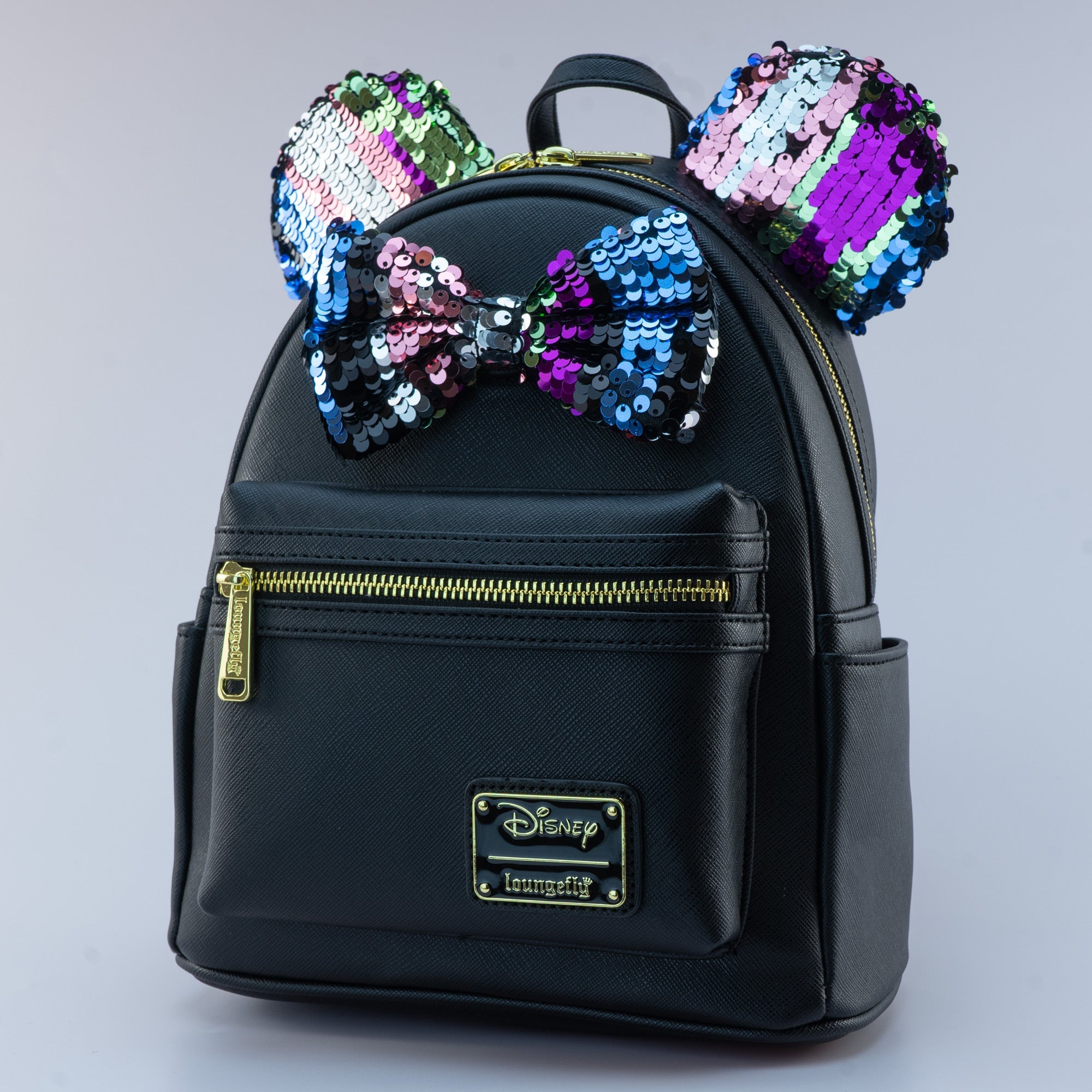 Loungefly x Disney Minnie Mouse Black Sequin Mini Backpack - GeekCore