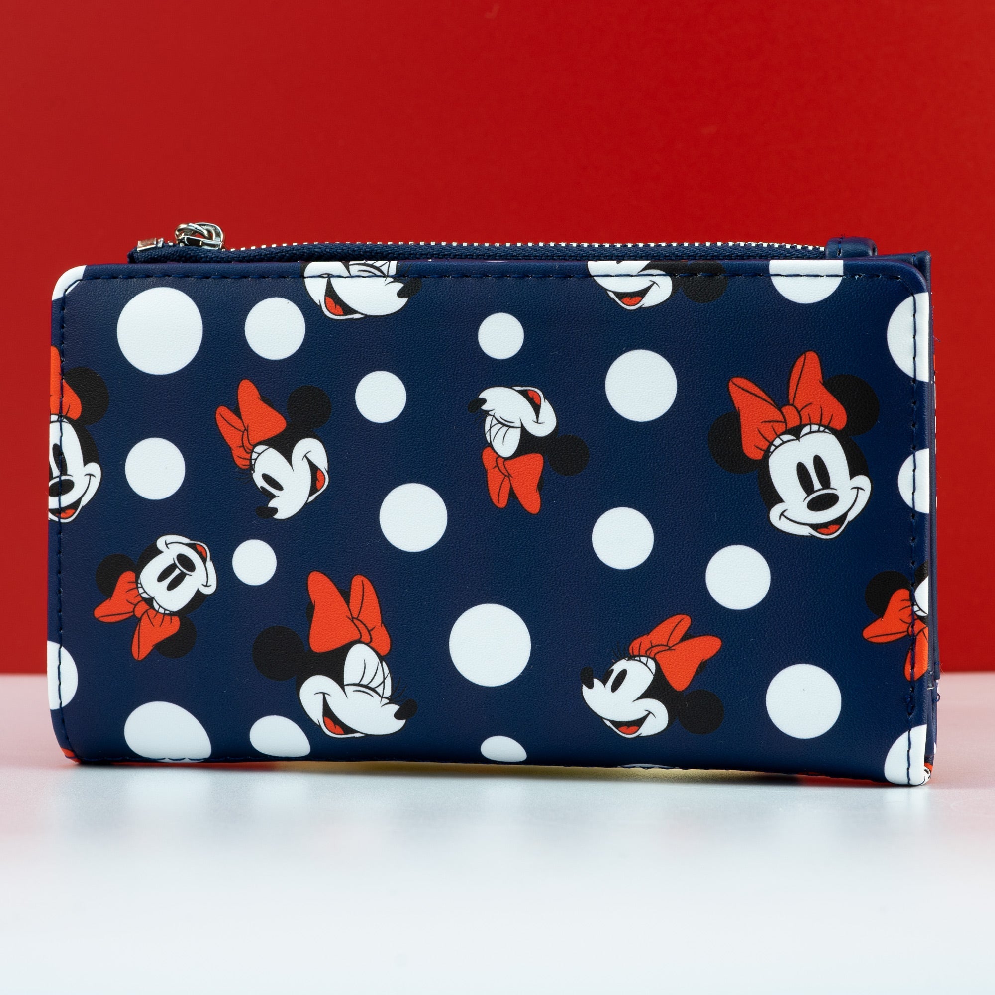 Loungefly x Disney Minnie Mouse Blue Polka Dot AOP Purse - GeekCore