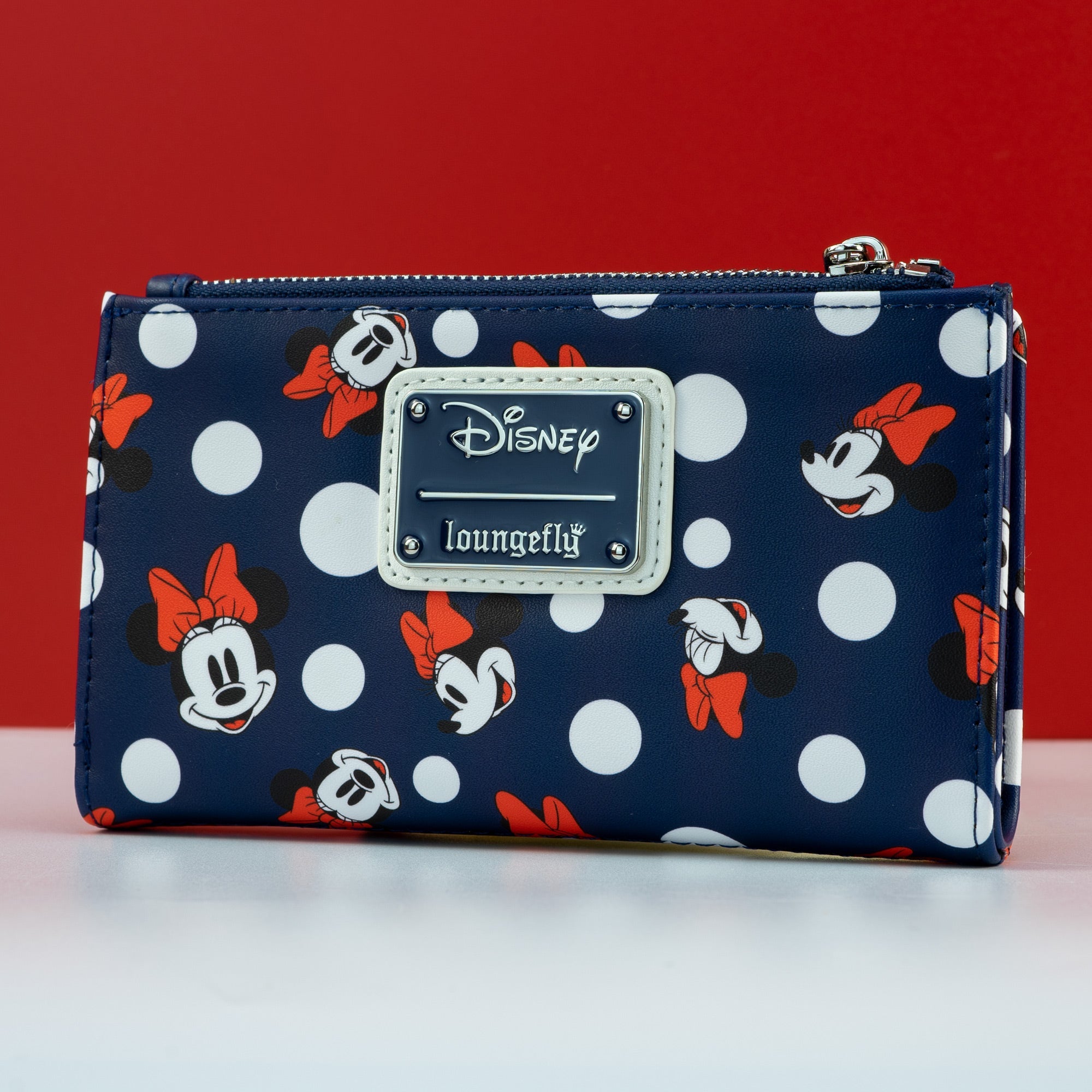 Loungefly x Disney Minnie Mouse Blue Polka Dot AOP Purse - GeekCore