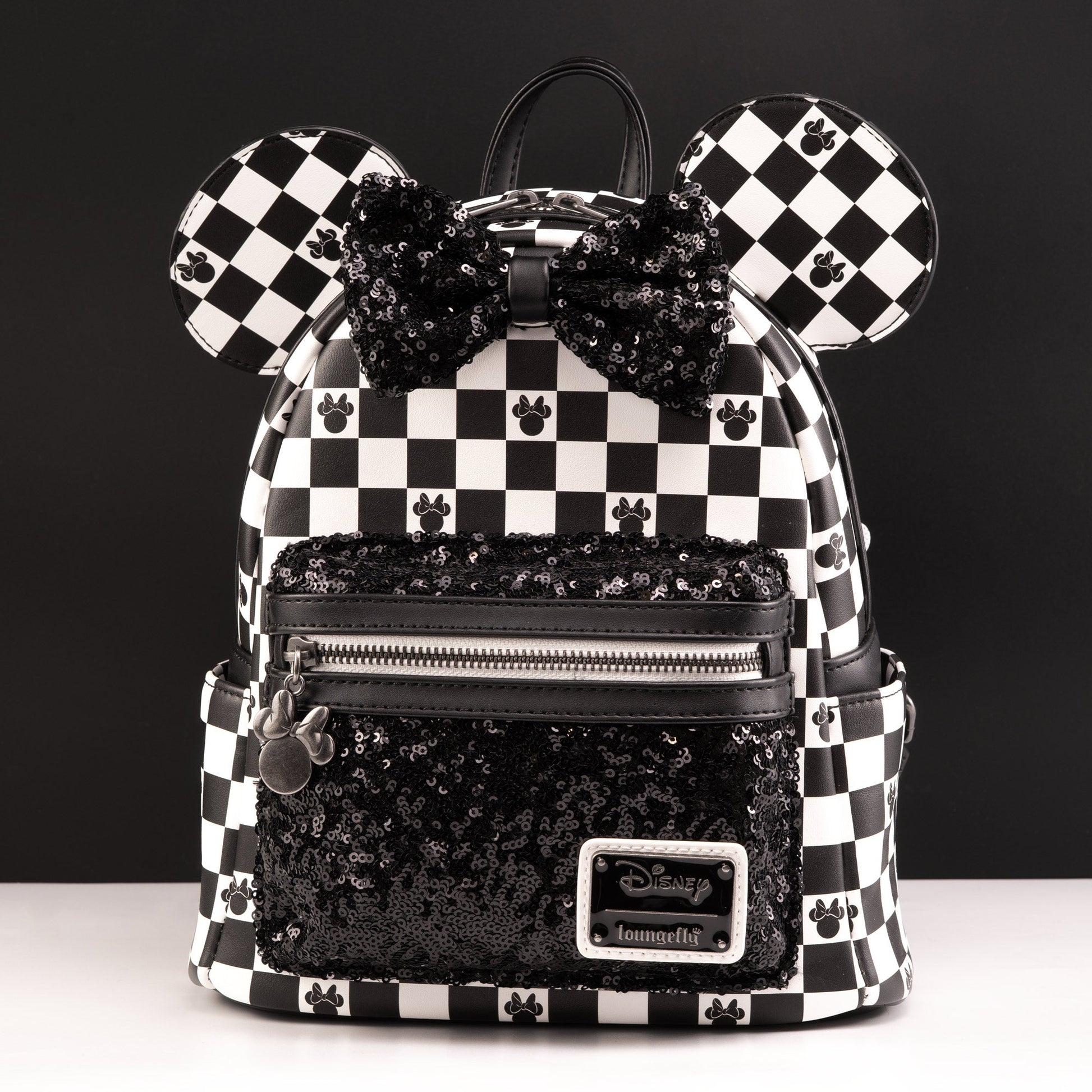 Loungefly x Disney Minnie Mouse Checkerboard Sequin Mini Backpack - GeekCore