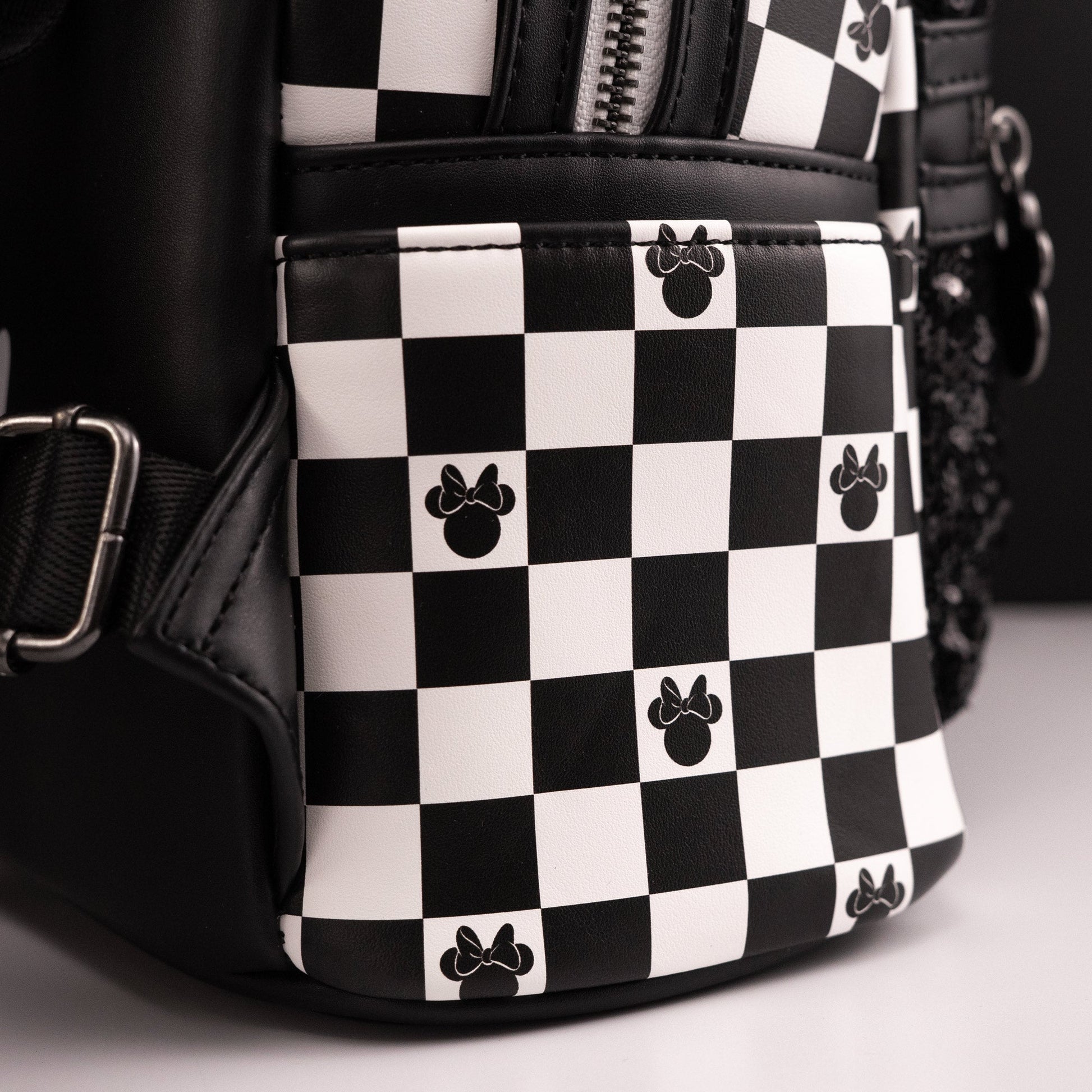 Loungefly x Disney Minnie Mouse Checkerboard Sequin Mini Backpack - GeekCore