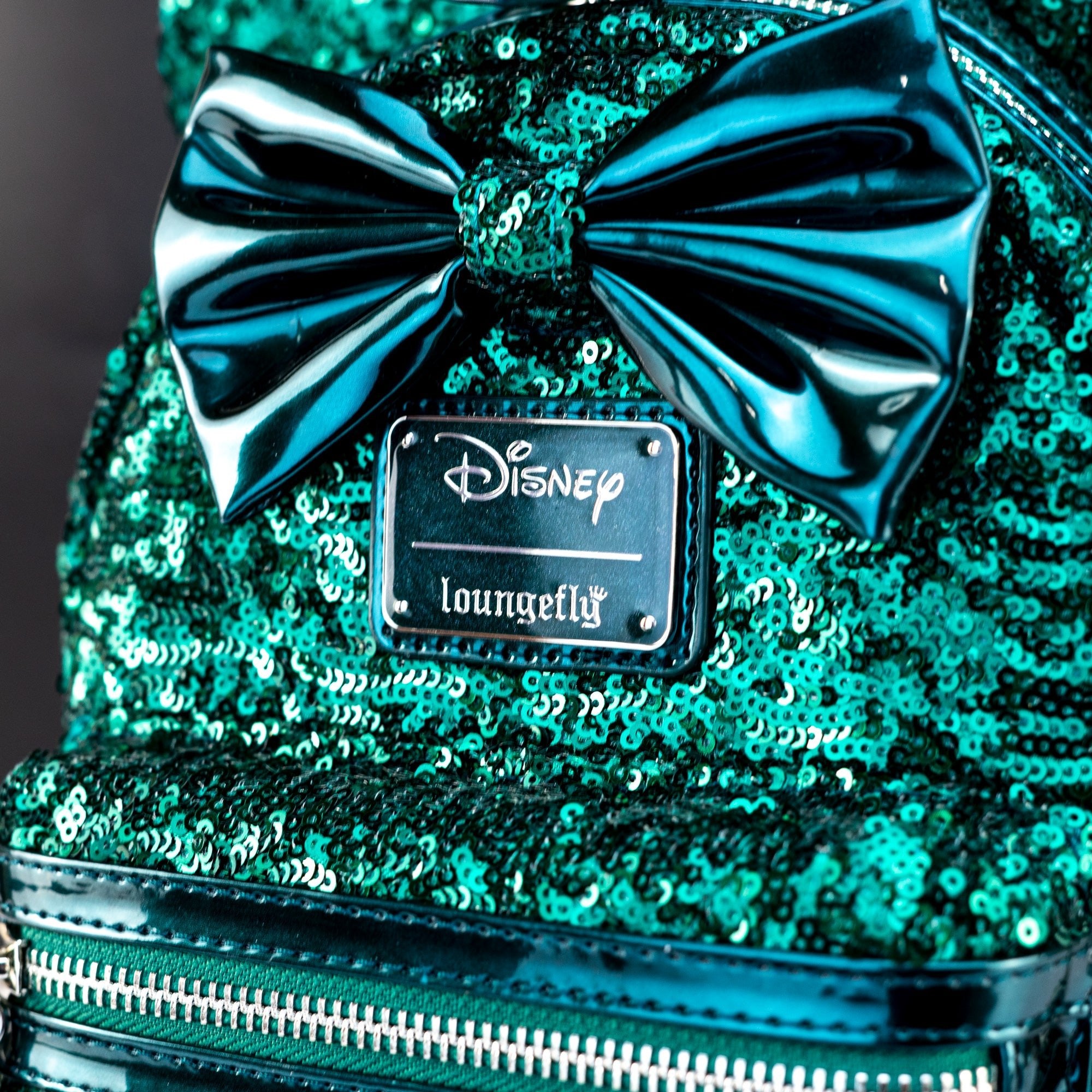 Loungefly x Disney Minnie Mouse Emerald Green Sequin Mini Backpack - GeekCore