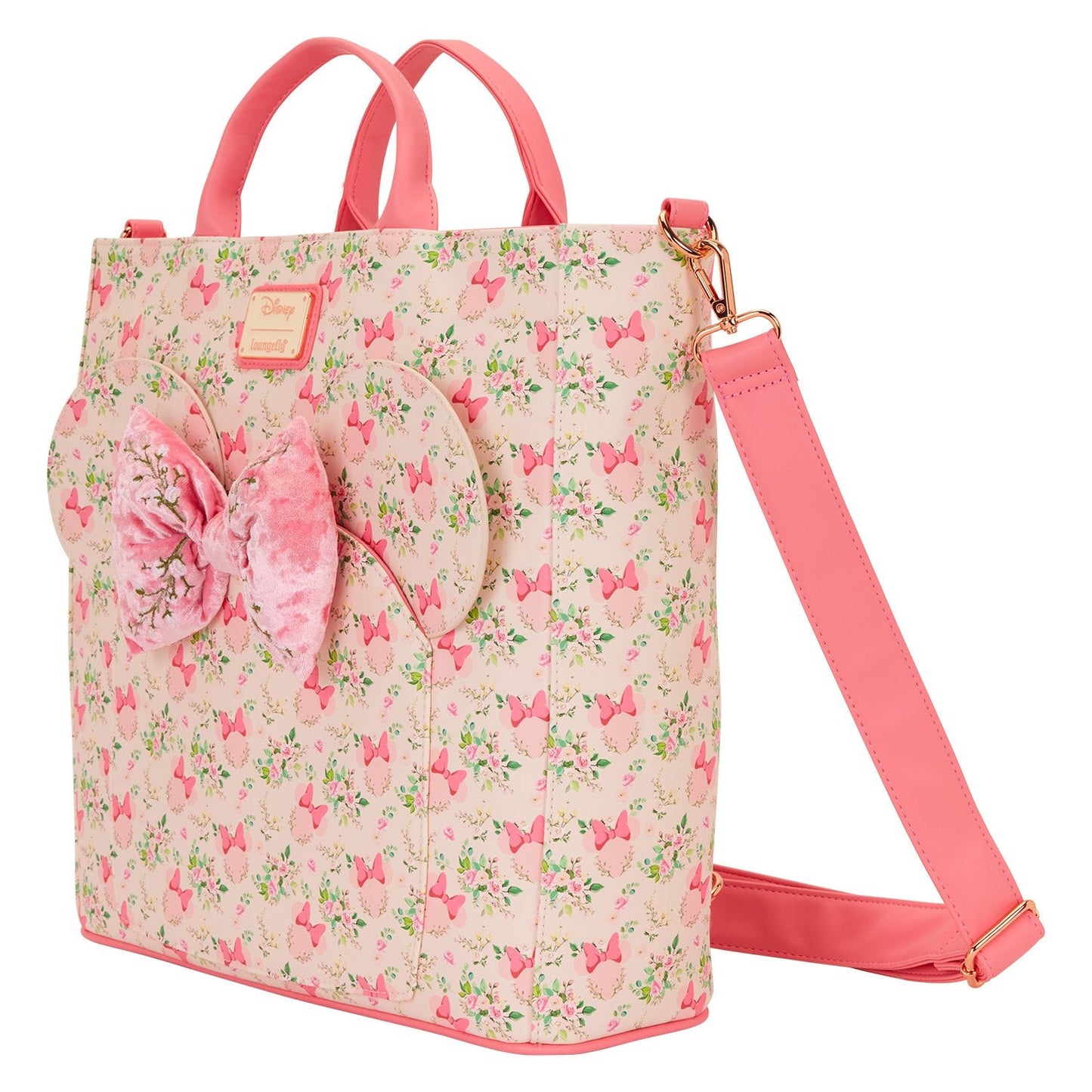 Loungefly x Disney Minnie Mouse Floral Convertible Backpack & Tote Bag - GeekCore