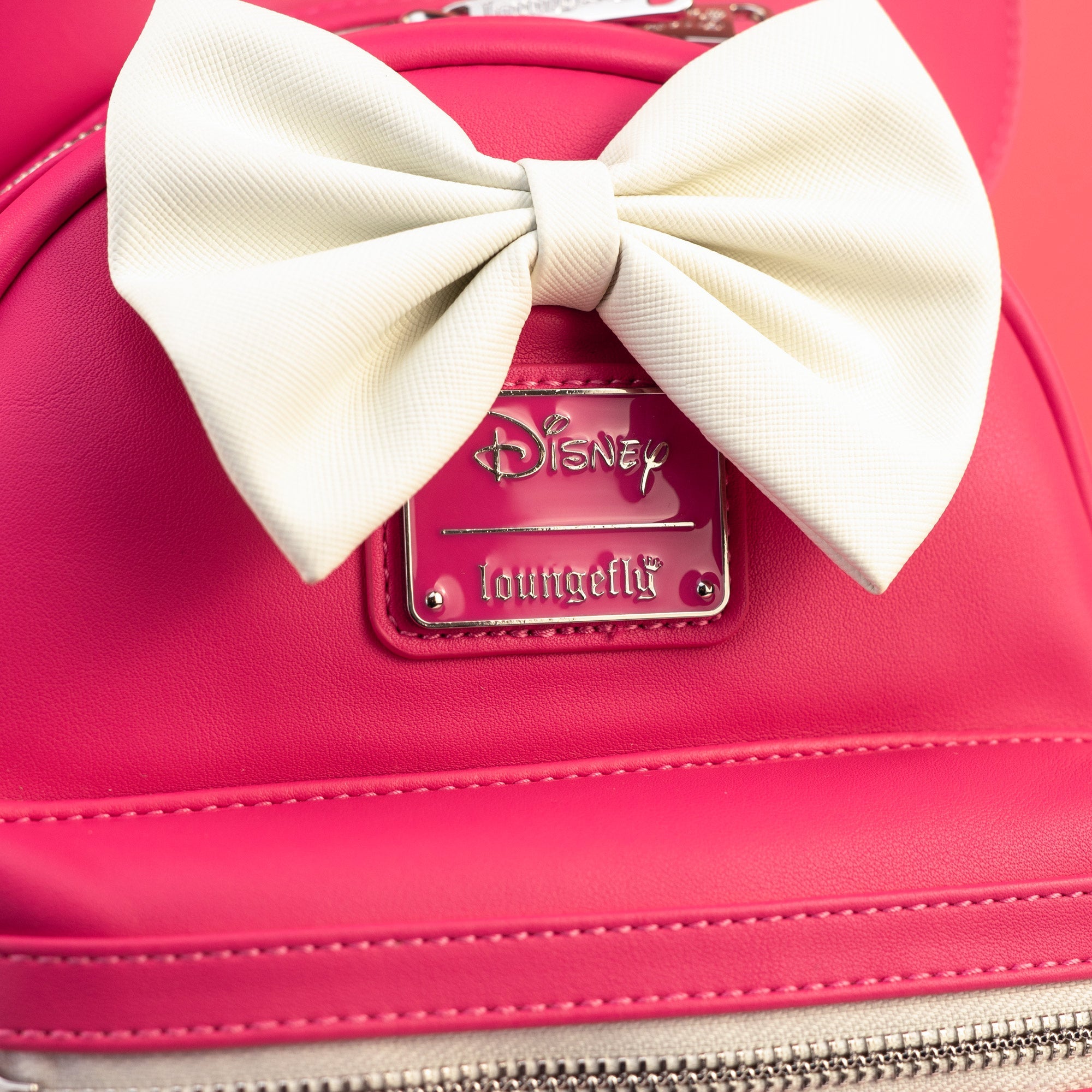 Loungefly x Disney Minnie Mouse Hot - Pink ‘Glowberry’ Quilted Mini Backpack - GeekCore