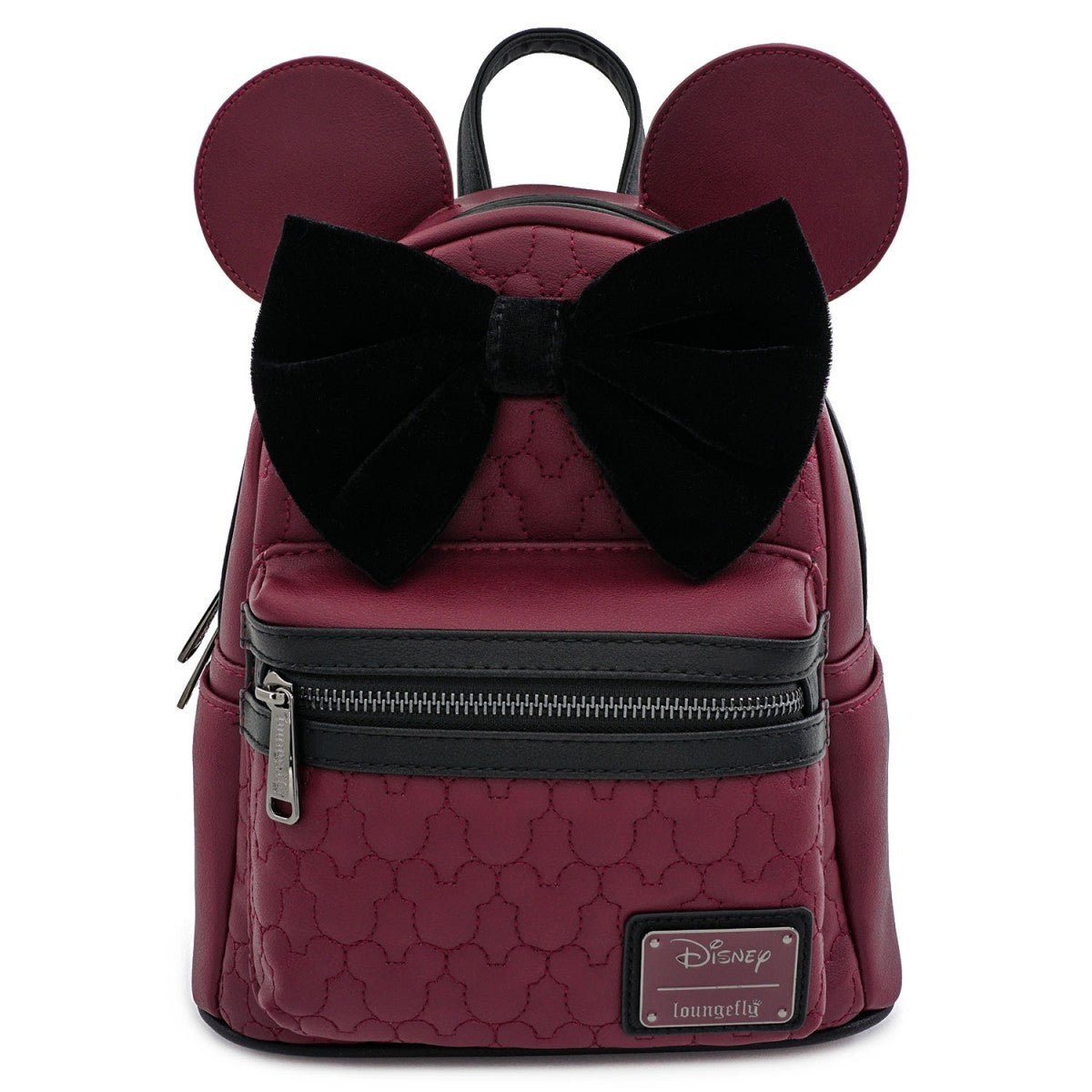 Loungefly X Disney Minnie Mouse Maroon Quilted Mini Backpack - GeekCore