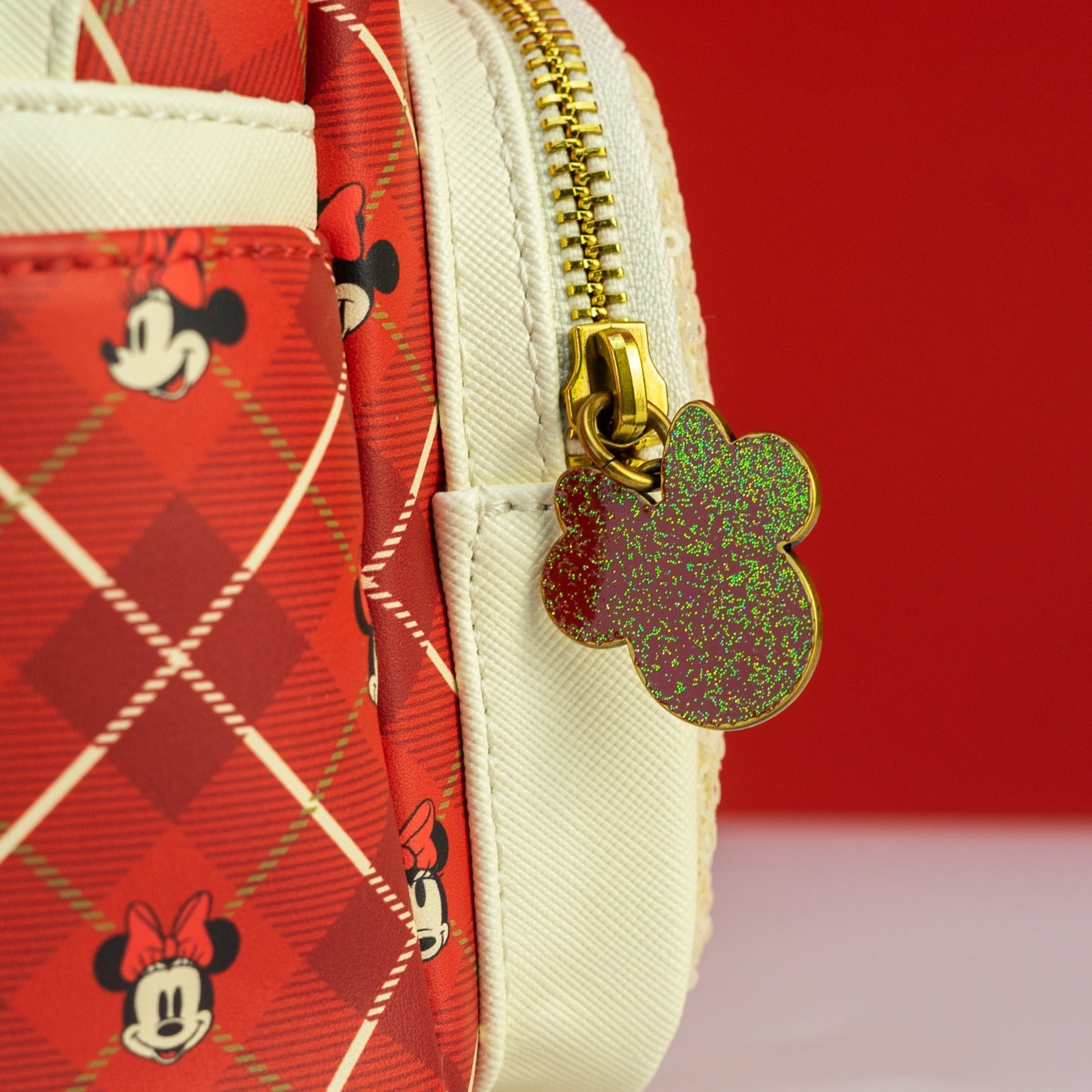 Loungefly x Disney Minnie Mouse Plaid Sequin Mini Backpack - GeekCore