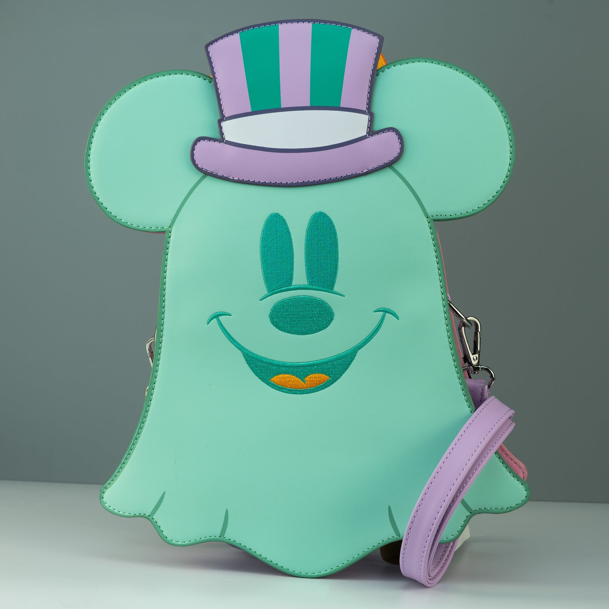 Loungefly x Disney Pastel Ghost Minnie and Mickey Glow in the Dark Double Sided Crossbody - GeekCore