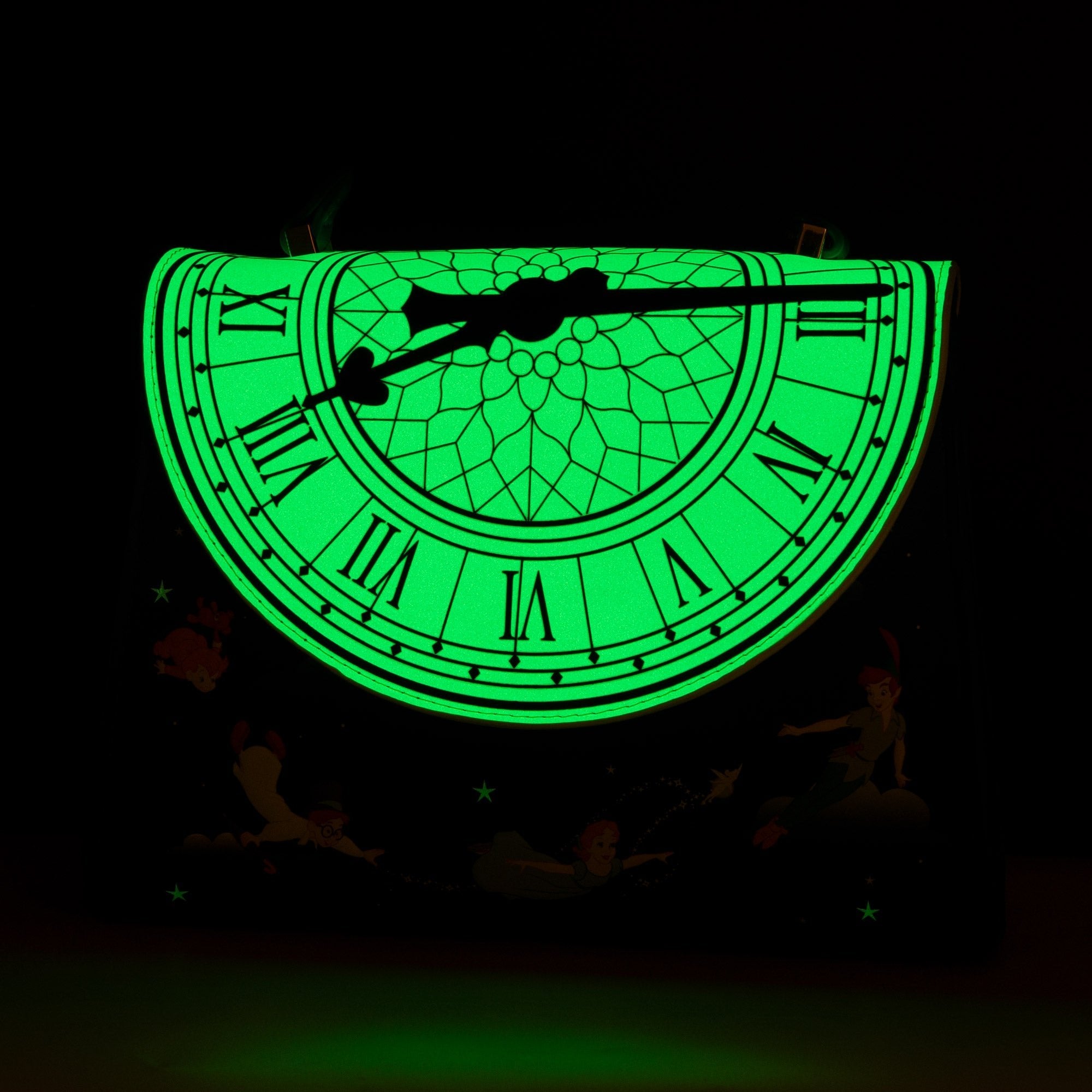 Loungefly x Disney Peter Pan Glow Clock Crossbody Bag - GeekCore