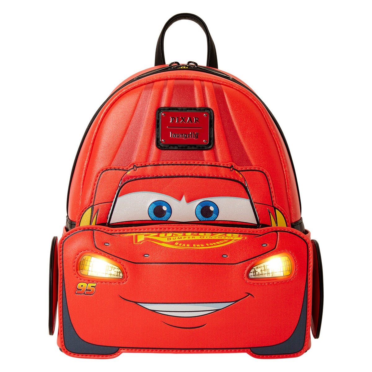 Loungefly x Disney Pixar Cars 20th Anniversary Lightning McQueen Metallic Light-Up Mini Backpack - GeekCore