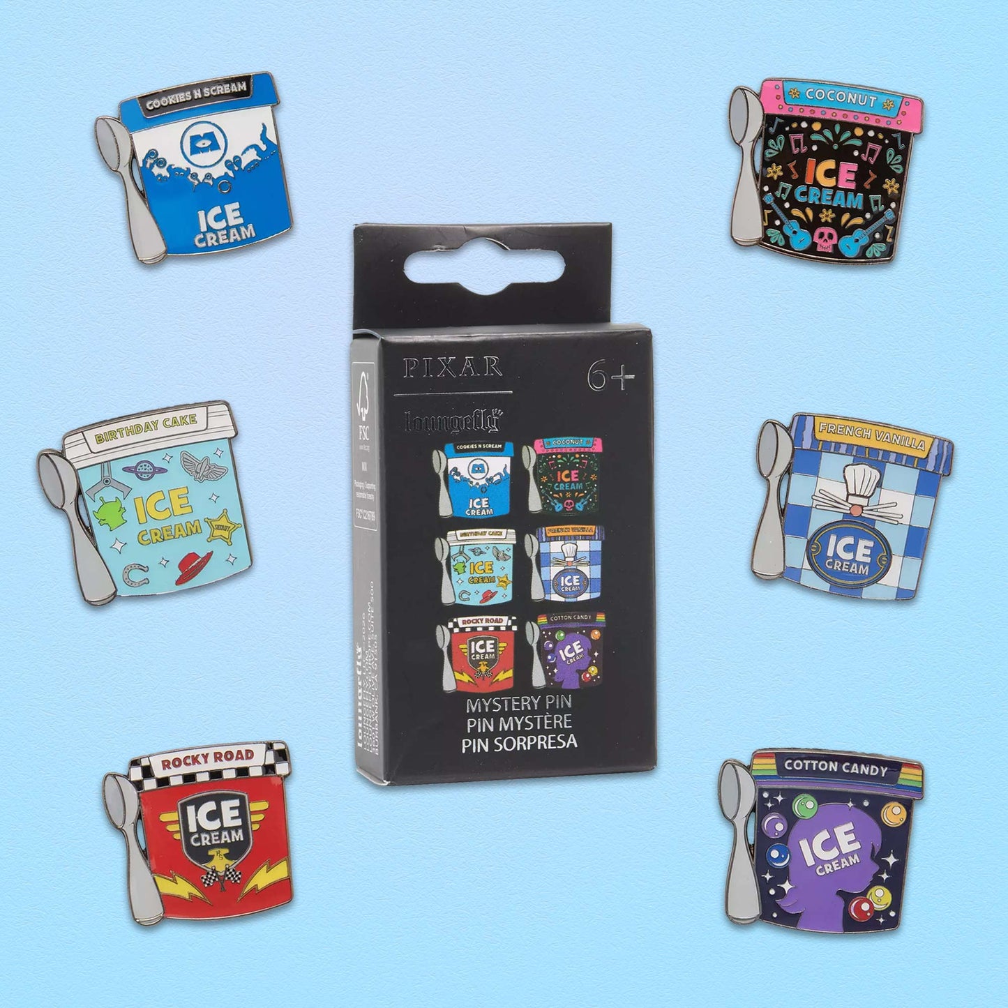 Loungefly x Disney Pixar Ice Cream Tub Blind Box Mystery Pin - GeekCore