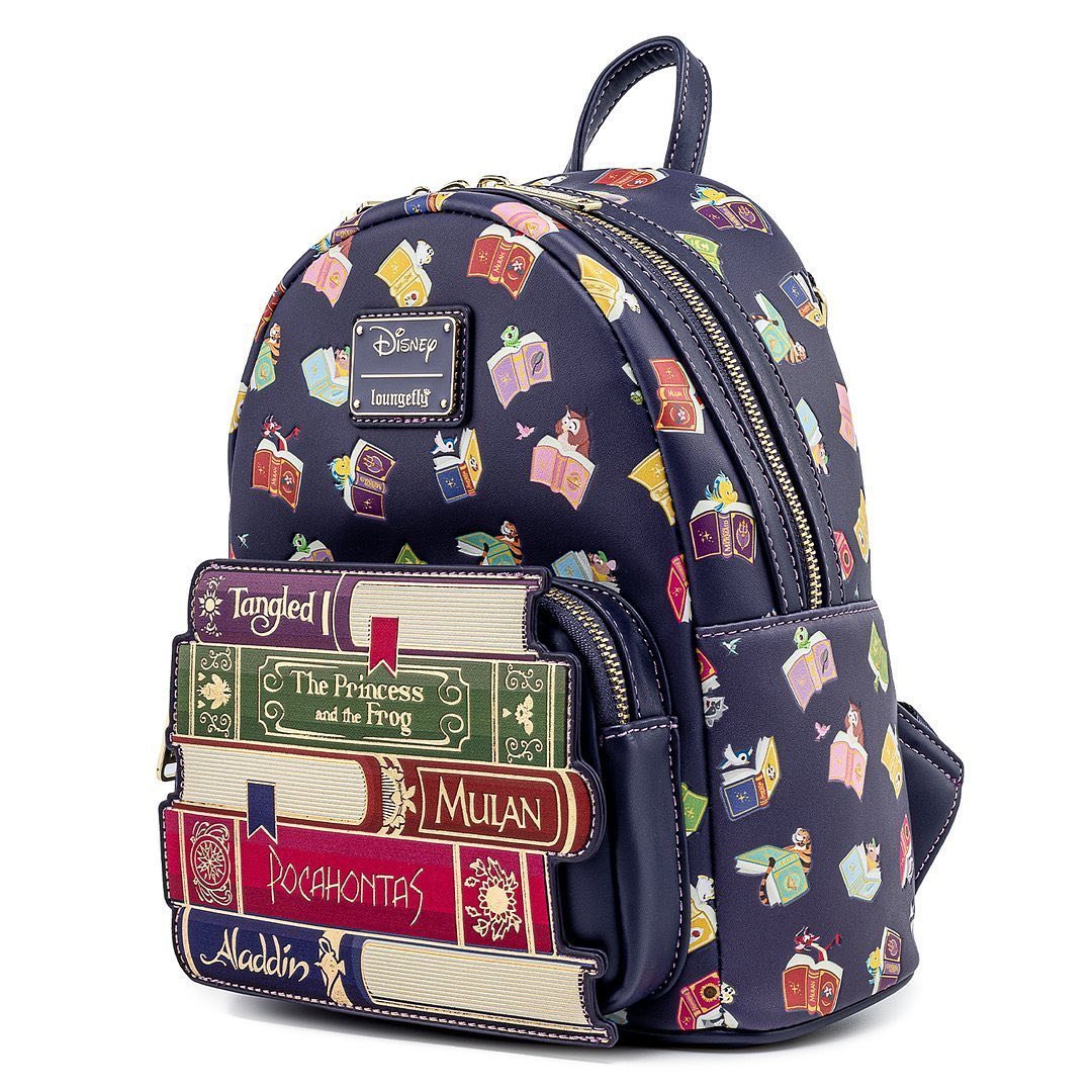 Loungefly x Disney Princess Books All Over Print Mini Backpack - GeekCore