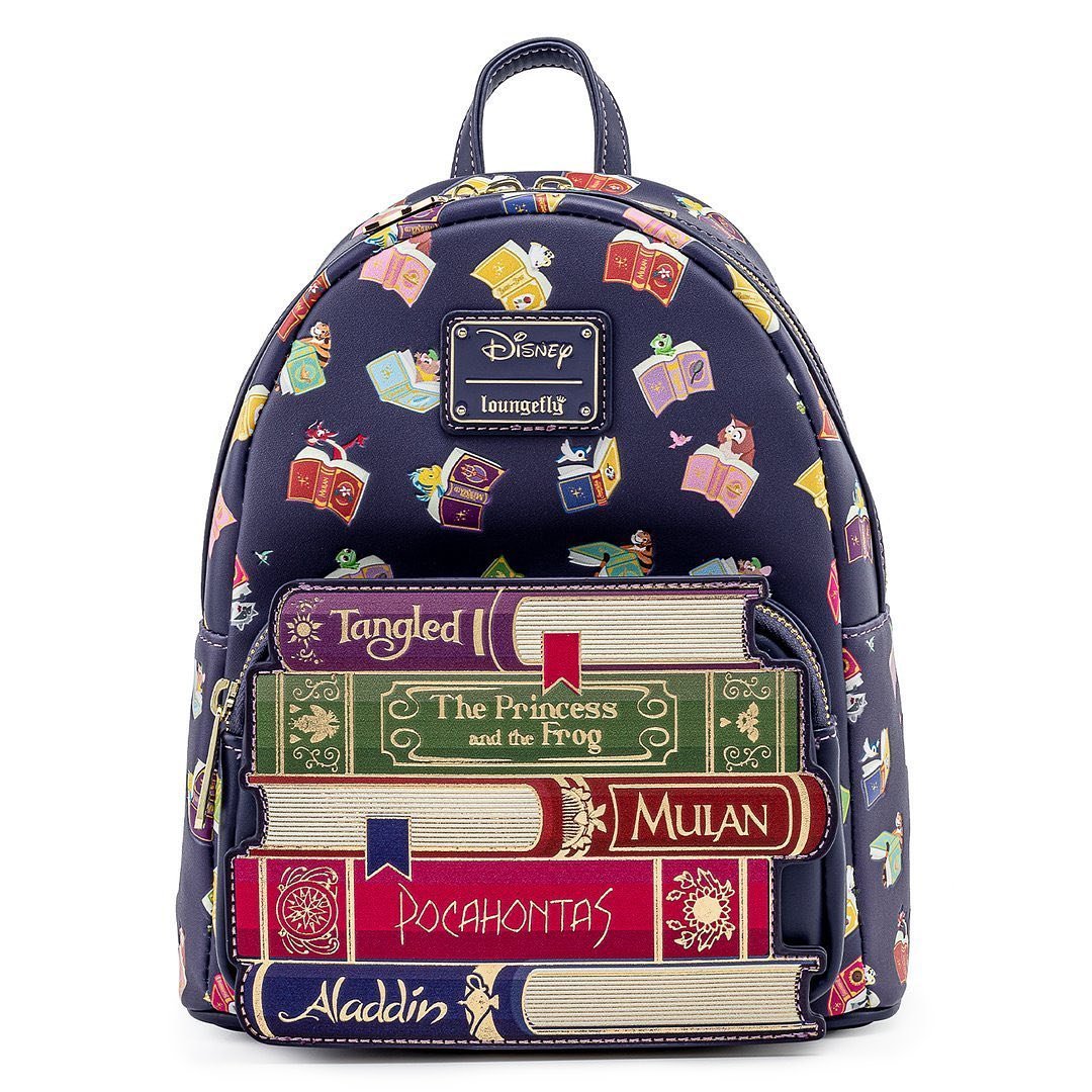Loungefly x Disney Princess Books All Over Print Mini Backpack - GeekCore
