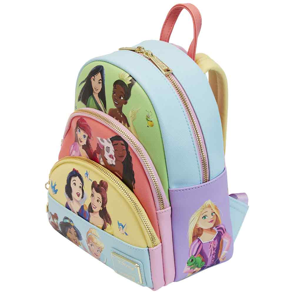 Loungefly x Disney Princess Collage Triple Pocket Mini Backpack - GeekCore