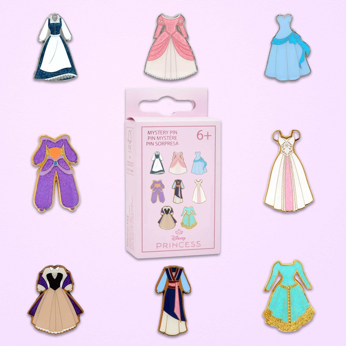 Loungefly x Disney Princess Dresses Vol.2 Blind Box Mystery Pin - GeekCore