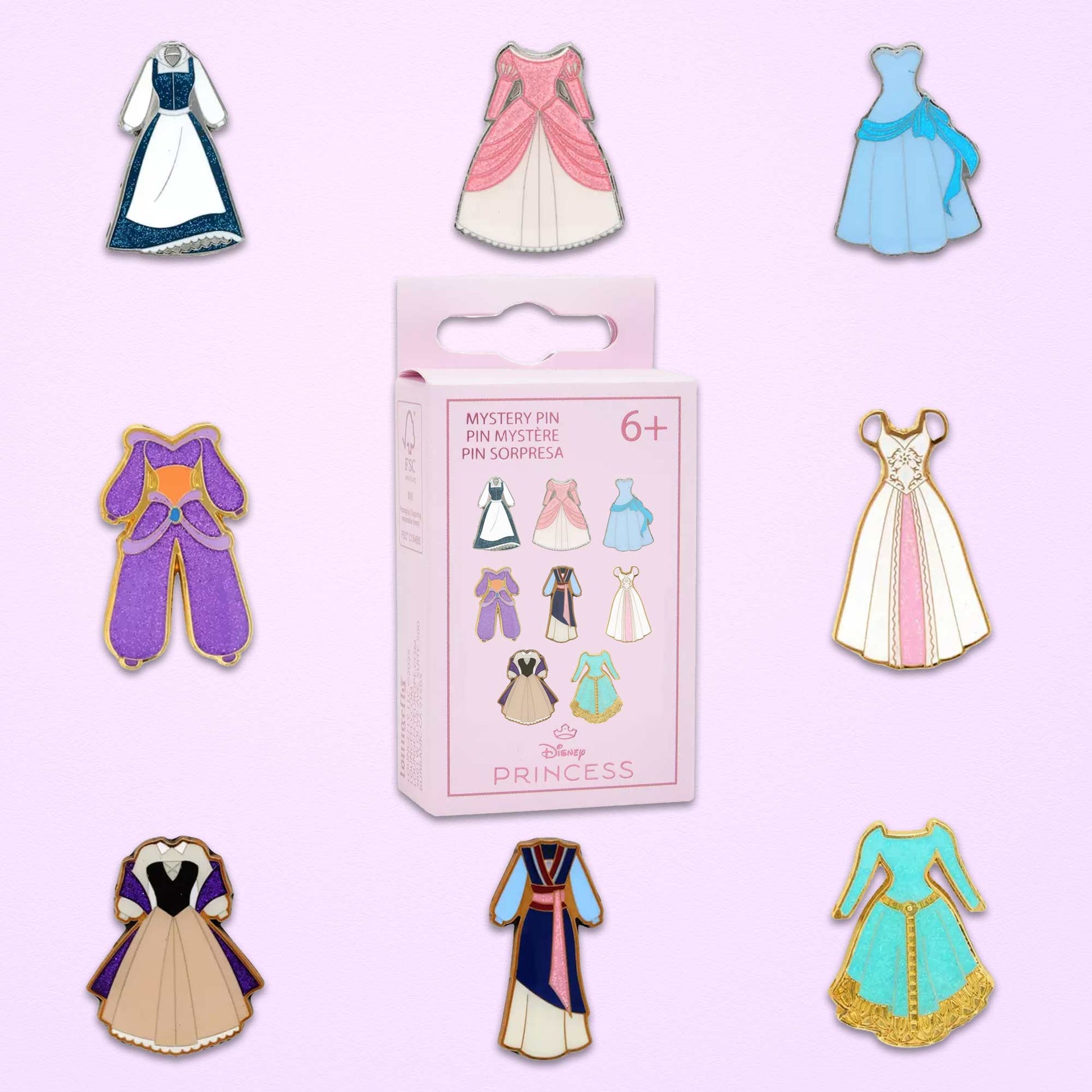 Loungefly x Disney Princess Dresses Vol.2 Blind Box Mystery Pin - GeekCore
