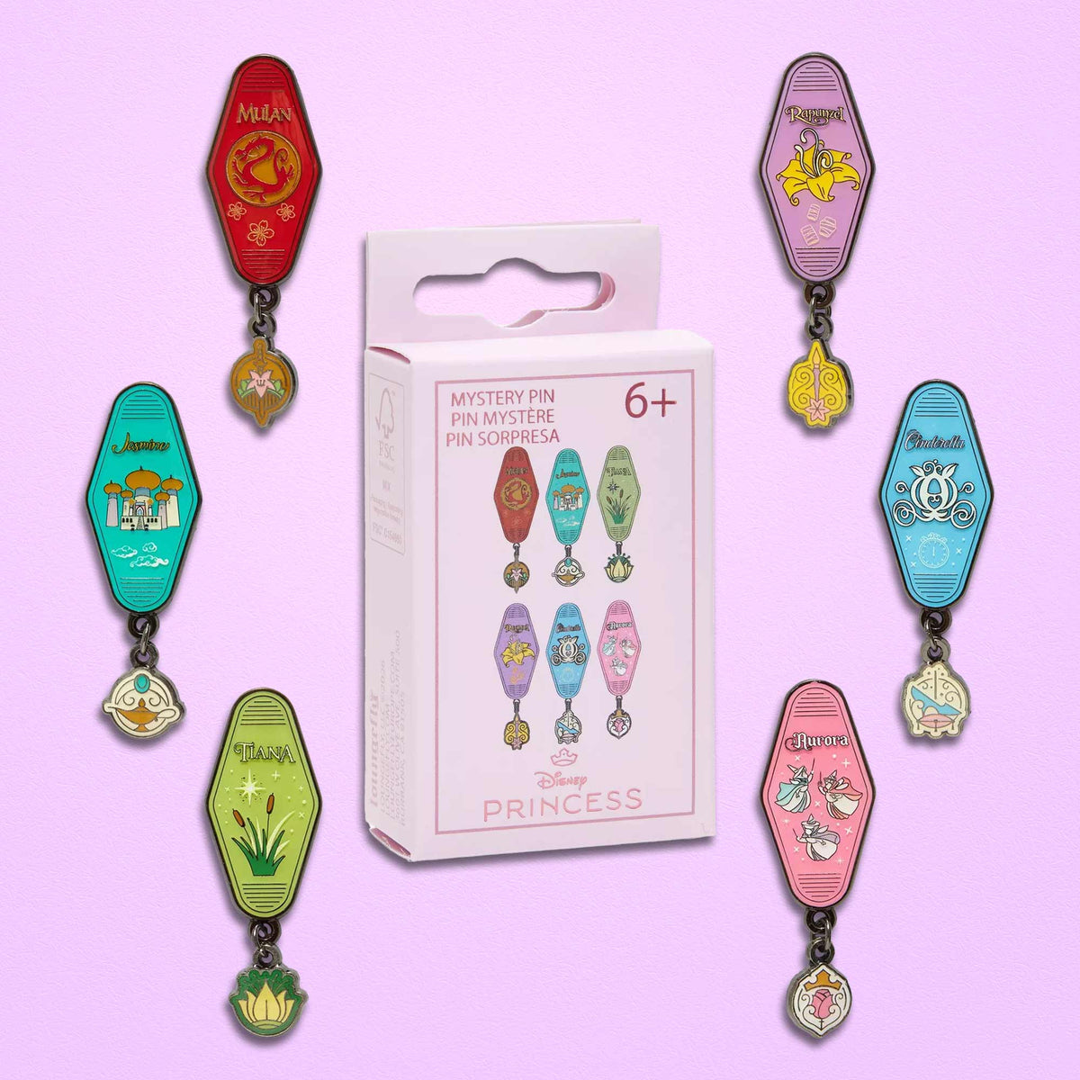 Loungefly x Disney Princess Hotel Keys Blind Box Mystery Pin - GeekCore