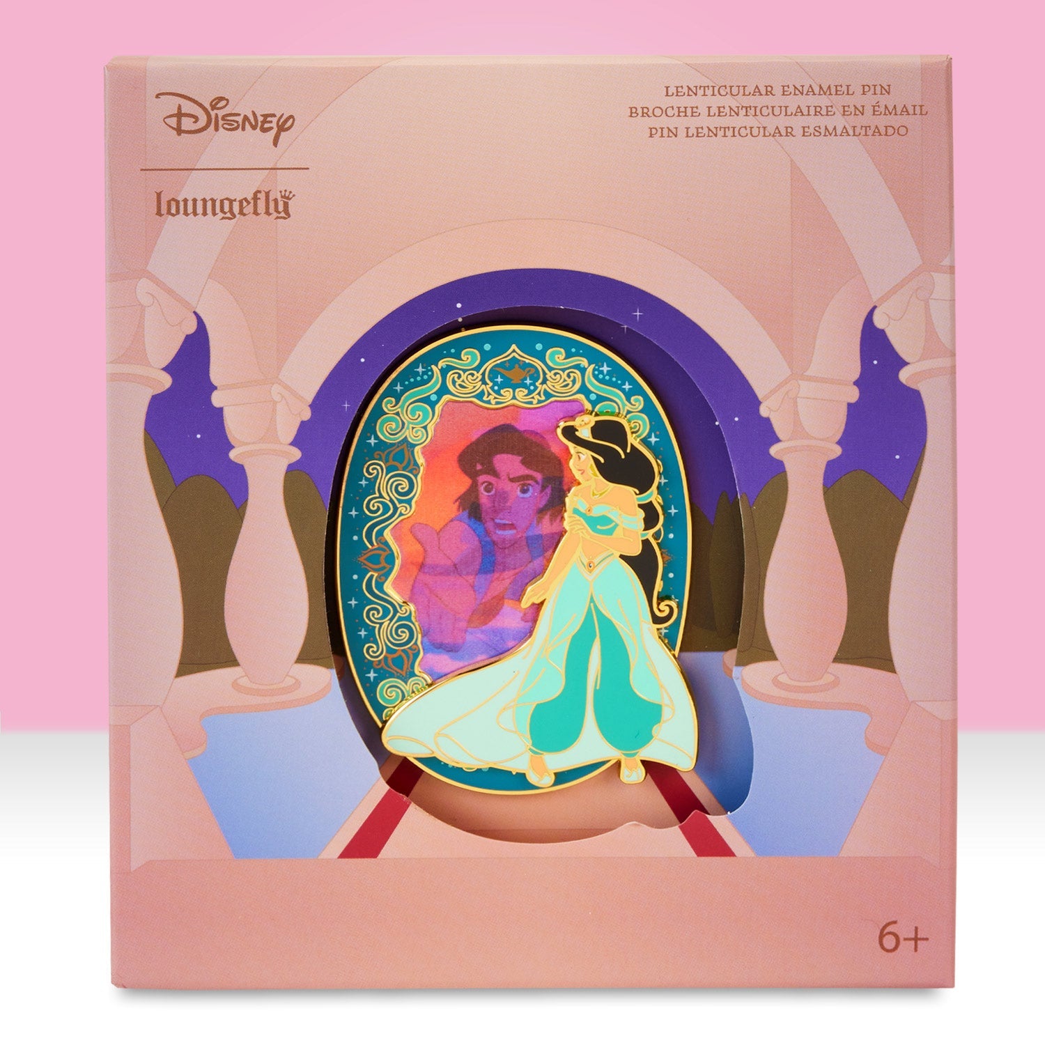 Loungefly x Disney Princess Jasmine Lenticular 3 Inch Pin - GeekCore