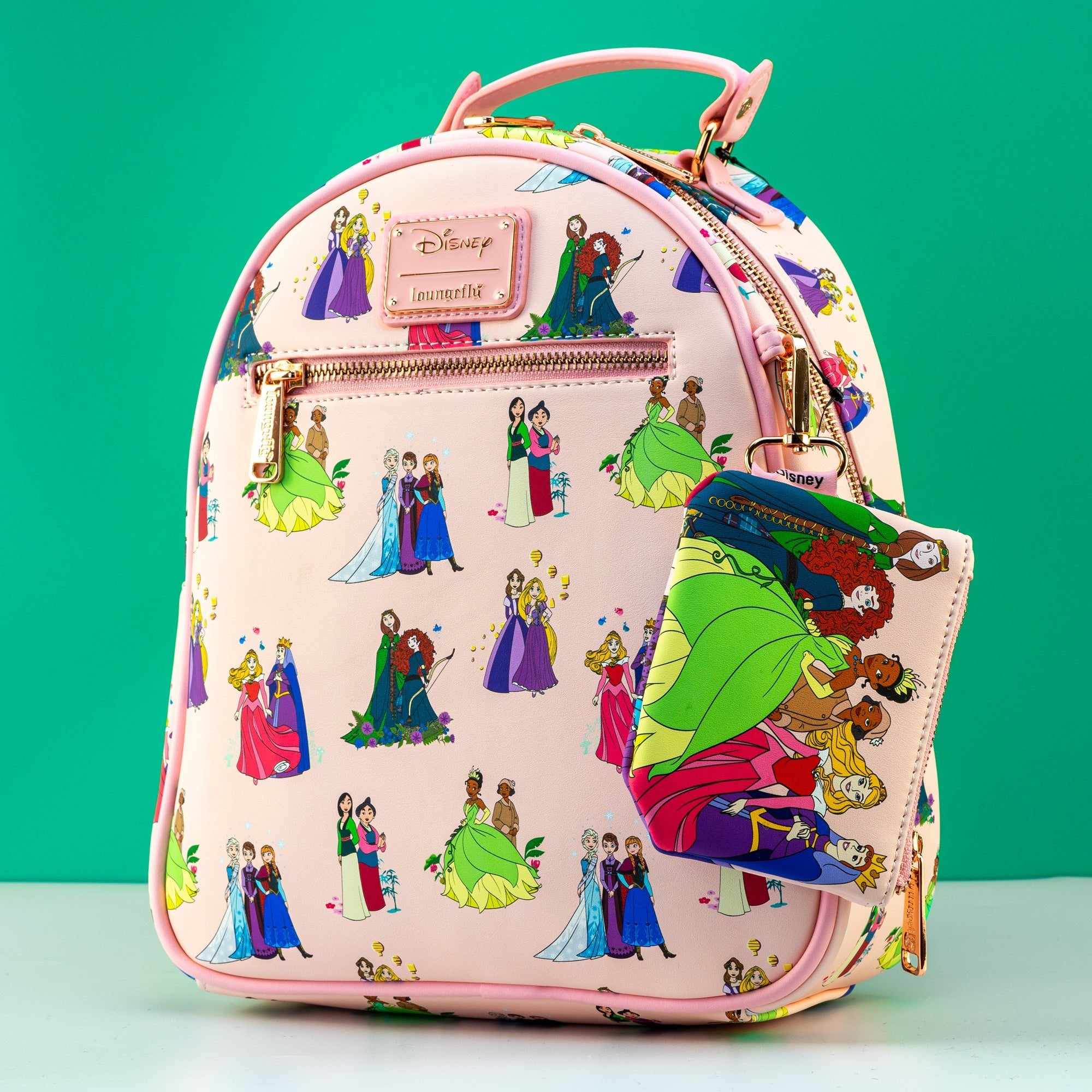 Loungefly x Disney Princess Mother and Daughters AOP Mini Backpack and Coin Purse - GeekCore
