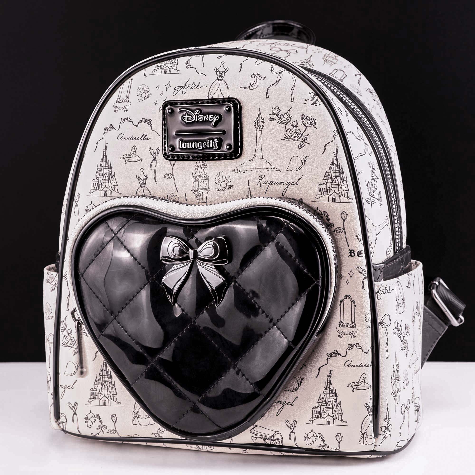 Loungefly x Disney Princess Quilted Autograph Sketch Icons Mini Backpack - GeekCore