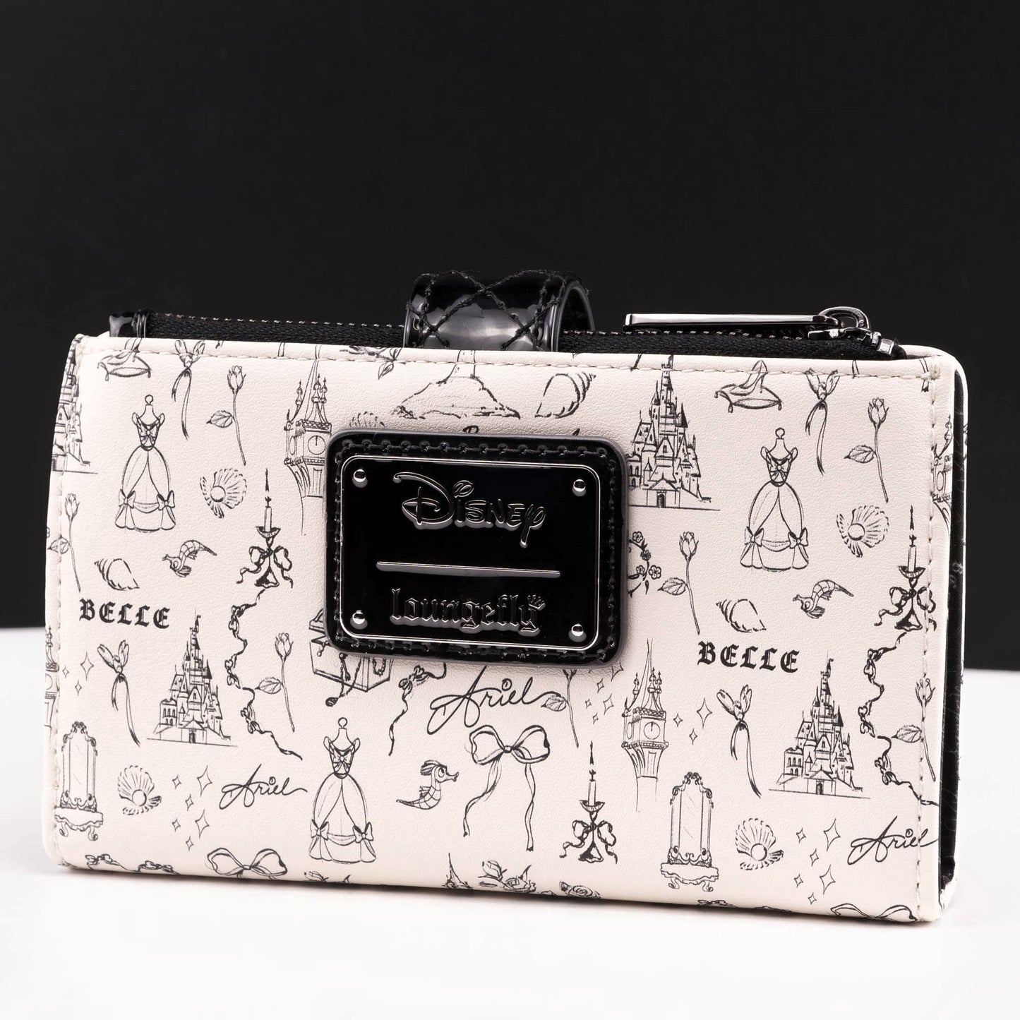 Loungefly x Disney Princess Quilted Autograph Sketch Icons Wallet - GeekCore