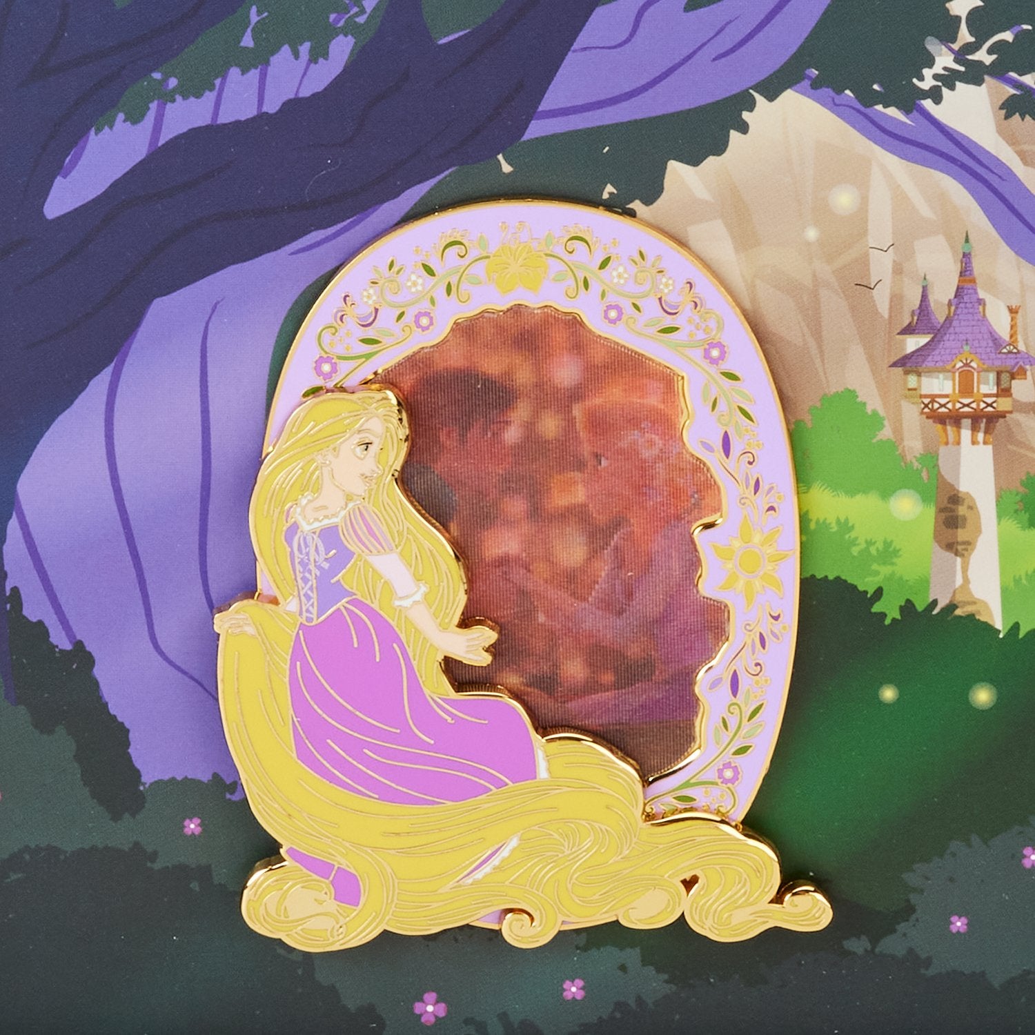 Loungefly x Disney Princess Rapunzel Lentincular 3" Collector Box Pin - GeekCore