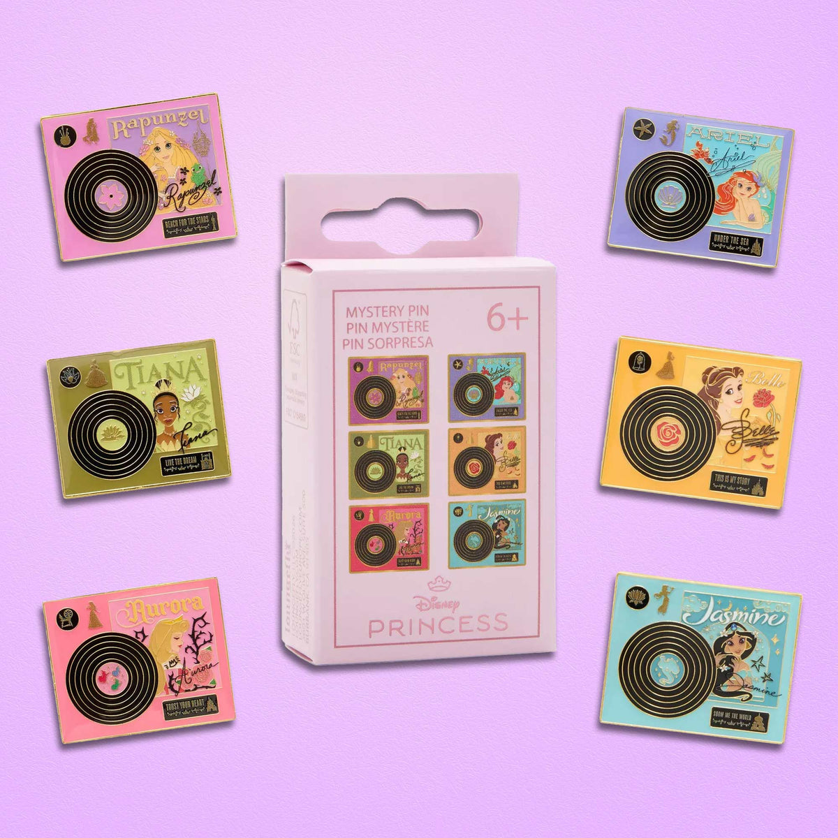 Loungefly x Disney Princess Record Frame Blind Box Mystery Pin - GeekCore