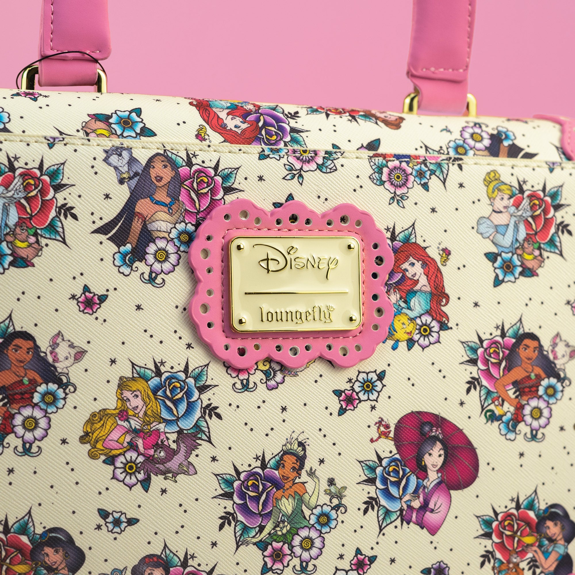 Loungefly x Disney Princess Tattoo All Over Print Crossbody Bag - GeekCore