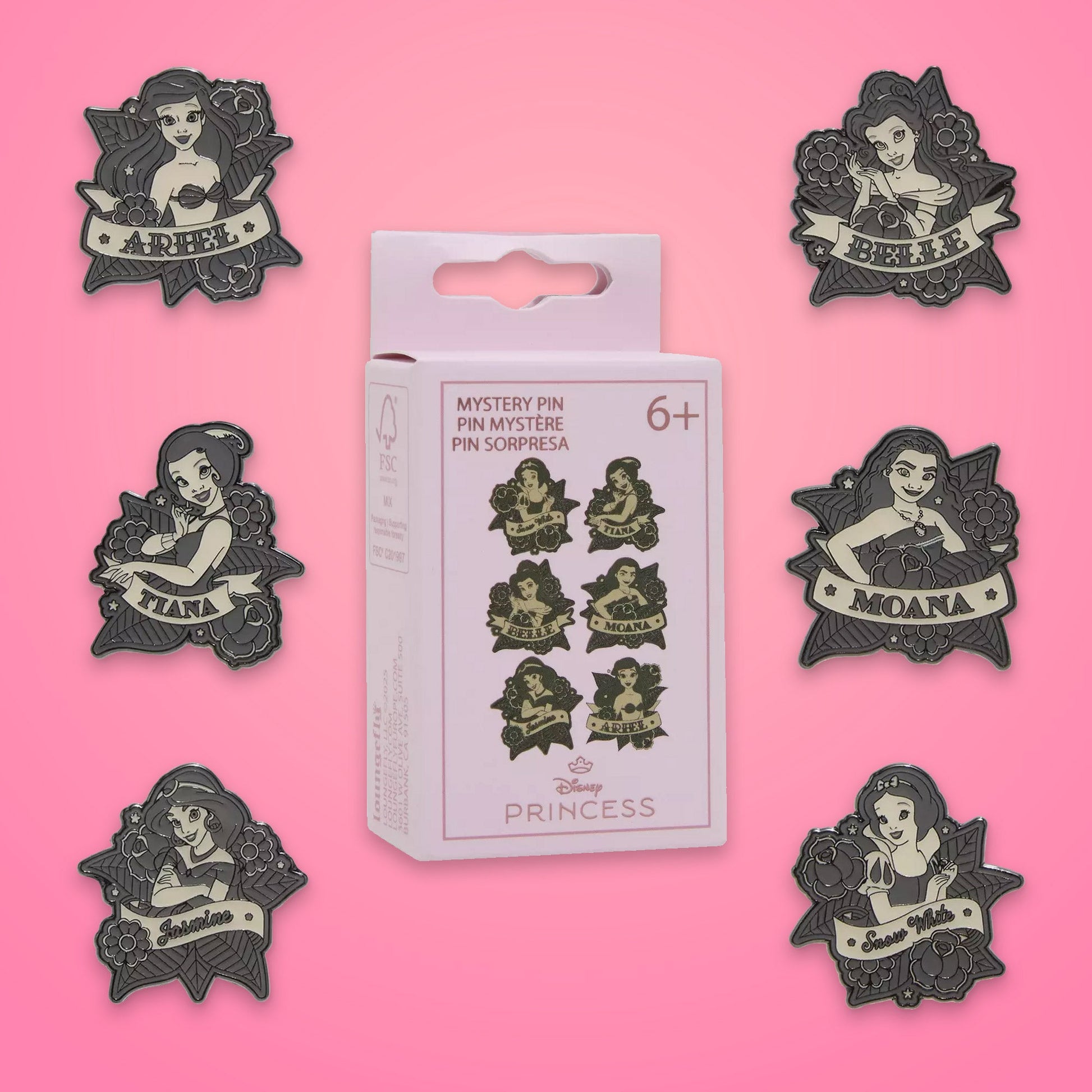 Loungefly x Disney Princesses Two Tone Tattoo Mystery Blind Box Pin - GeekCore