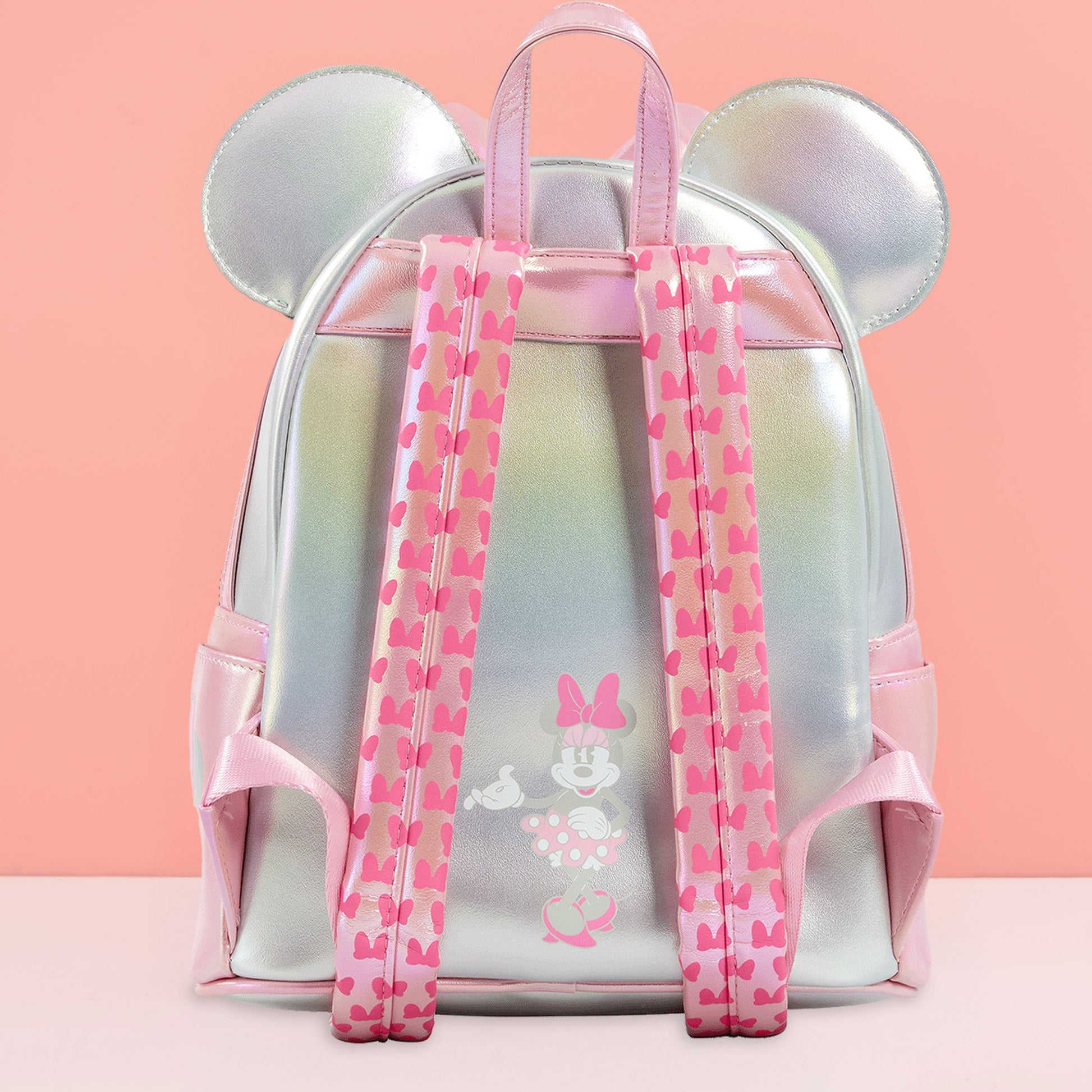 Loungefly x Disney Silver & Pink Minnie Mouse Mini Backpack - GeekCore
