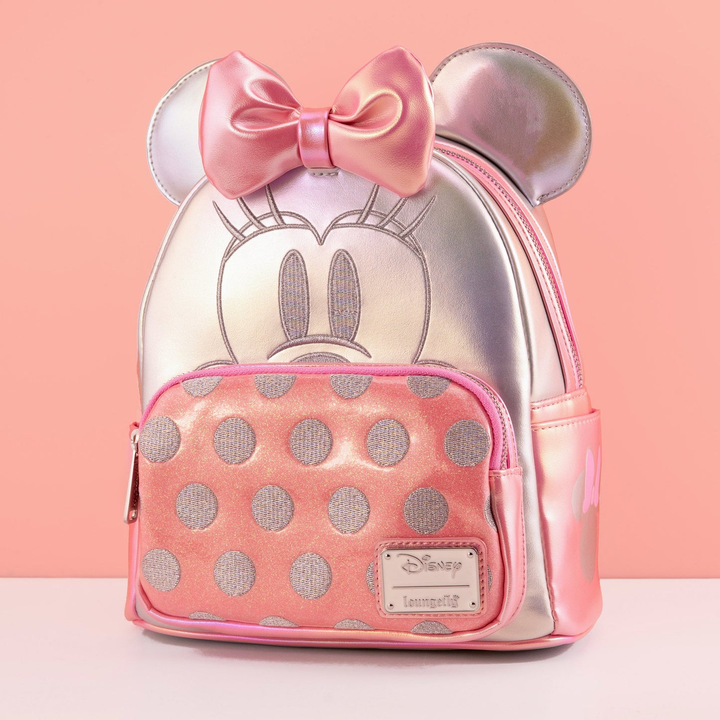 Loungefly x Disney Silver & Pink Minnie Mouse Mini Backpack - GeekCore