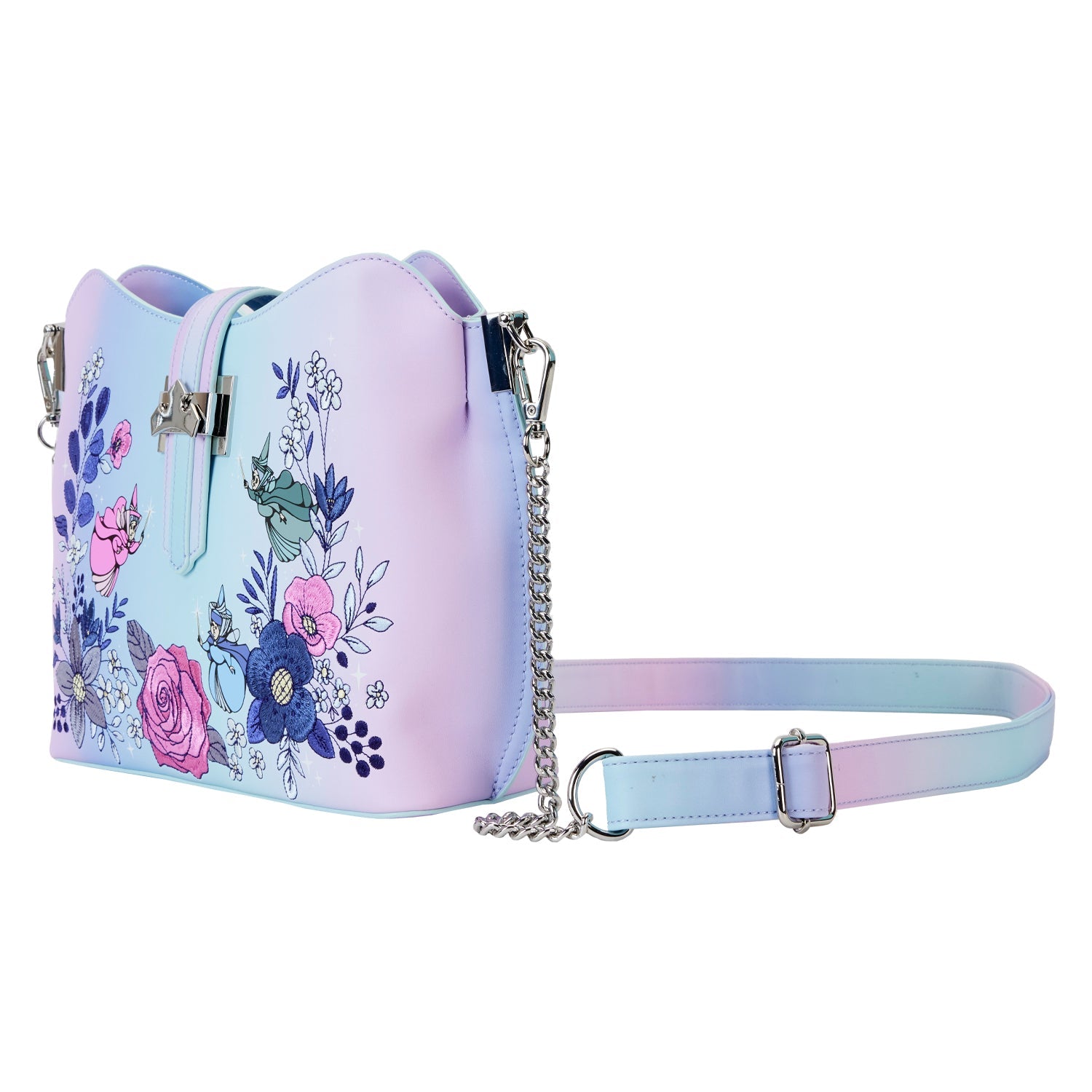 Loungefly x Disney Sleeping Beauty 65th Anniversary Floral Crown Crossbody Bag - GeekCore