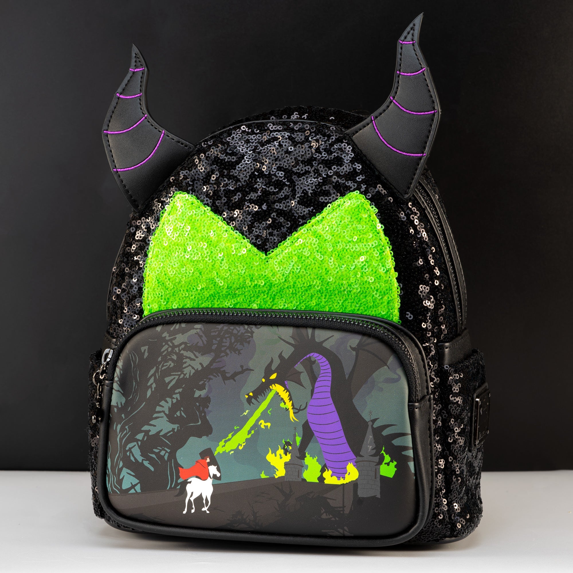 Loungefly x Disney Sleeping Beauty Maleficent Sequins Mini Backpack - GeekCore