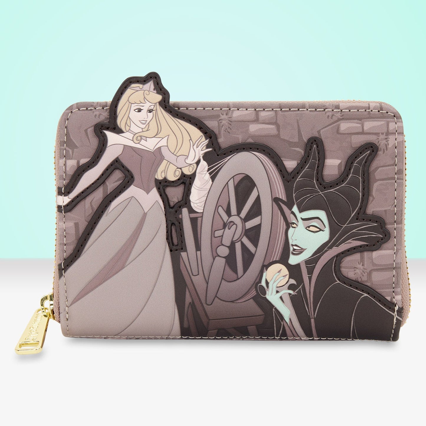 Loungefly x Disney Sleeping Beauty Spinning Wheel Zip Around Wallet - GeekCore