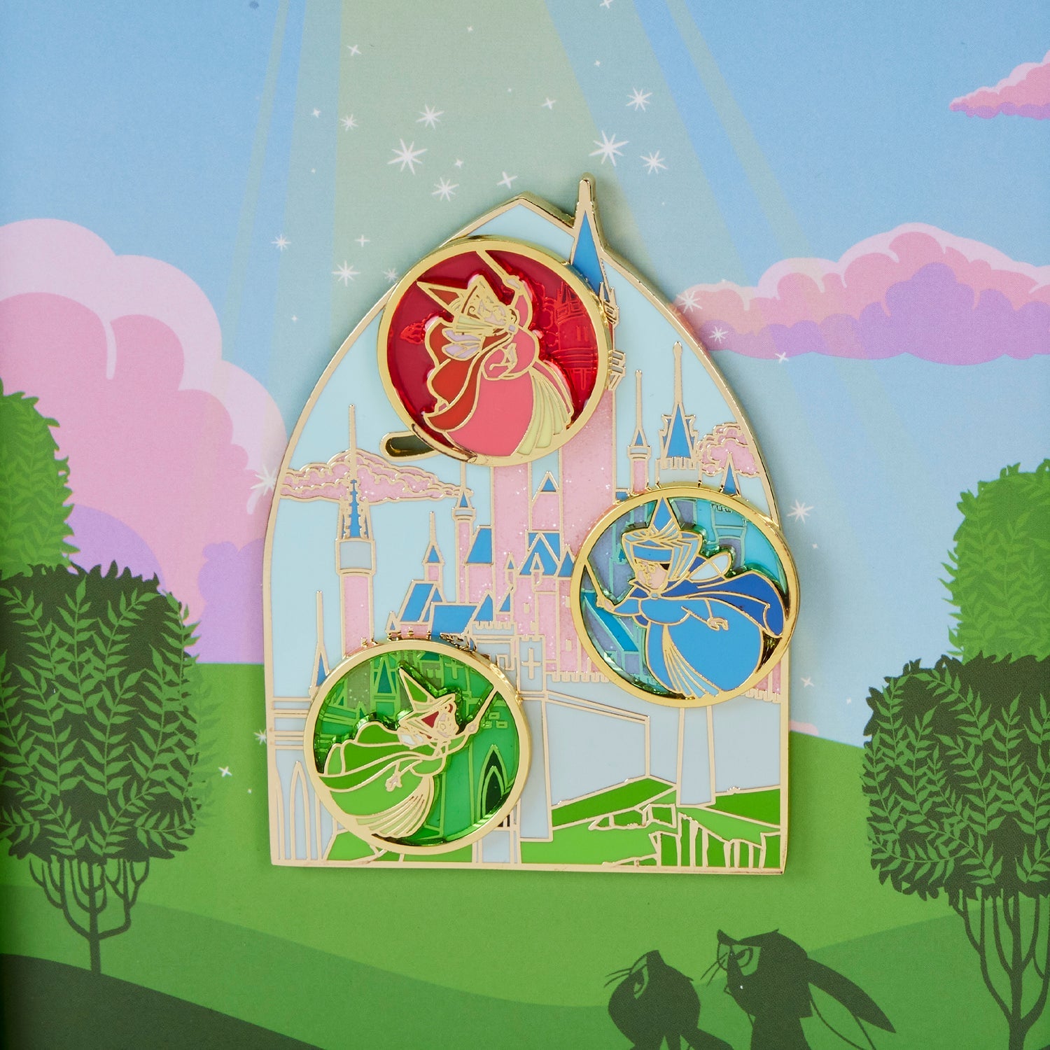 Loungefly x Disney Sleeping Beauty The Three Fairies 3 Inch Ltd Ed Pin - GeekCore